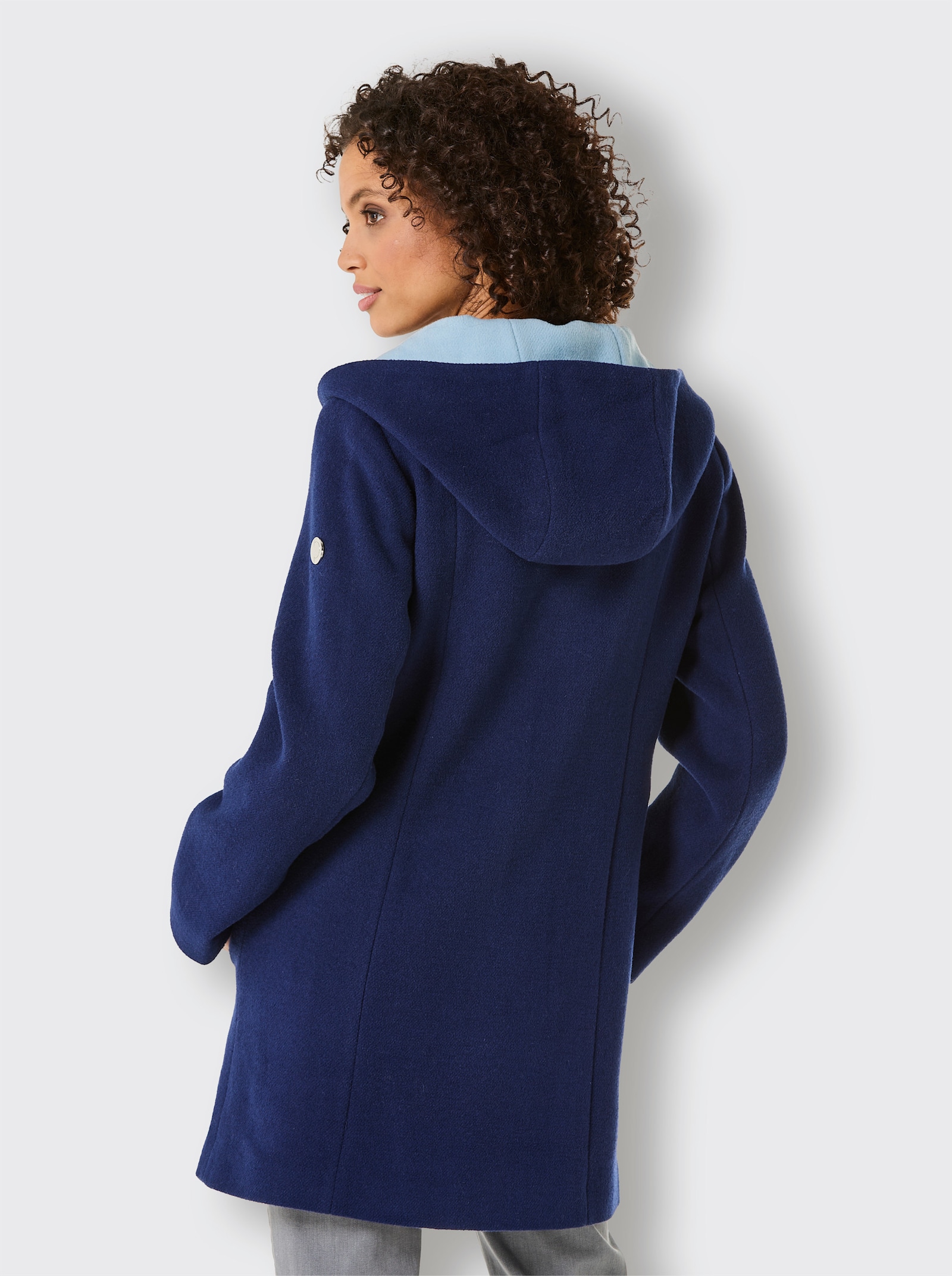 CREATION L PREMIUM Jas met capuchon, met contrastkleurige accenten - marine/bleu