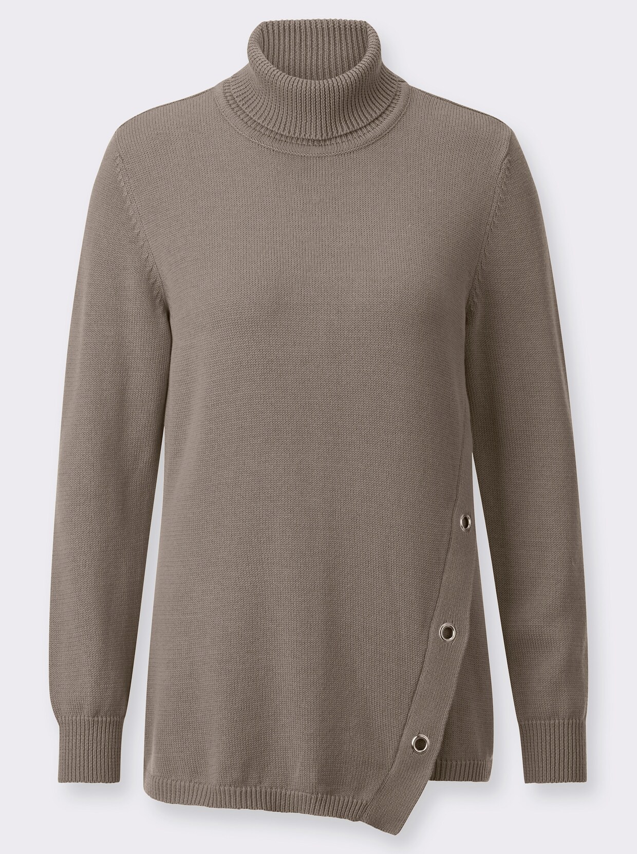 Langarm-Pullover - taupe-meliert