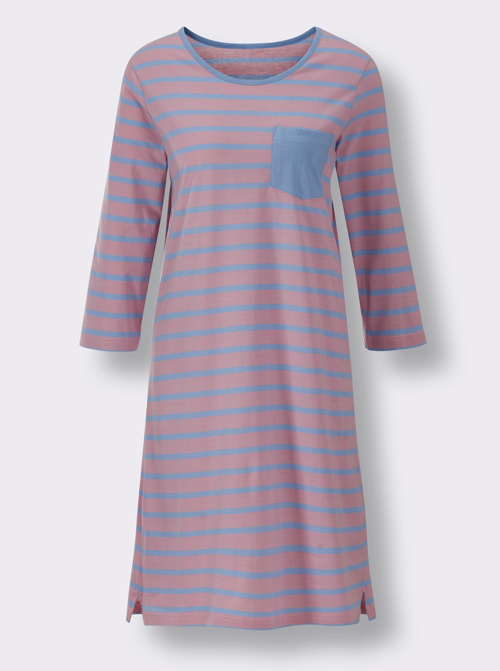 wäschepur Sleepshirts im Baumwoll-Mix - bleu + hortensia-bleu-geringelt