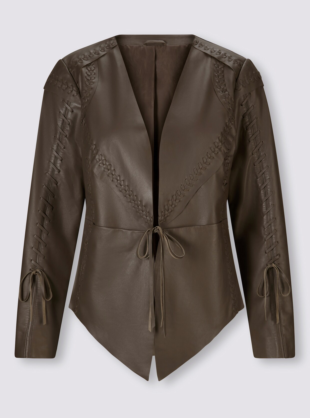 heine Leren jas - donkertaupe