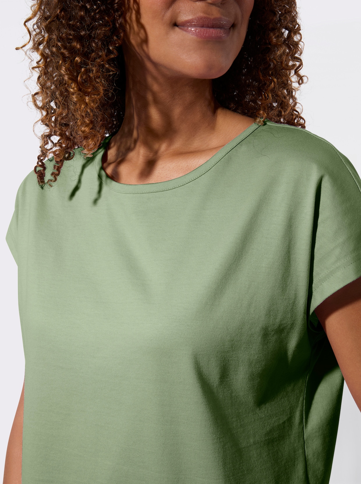 Shirt - eucalyptus + ecru