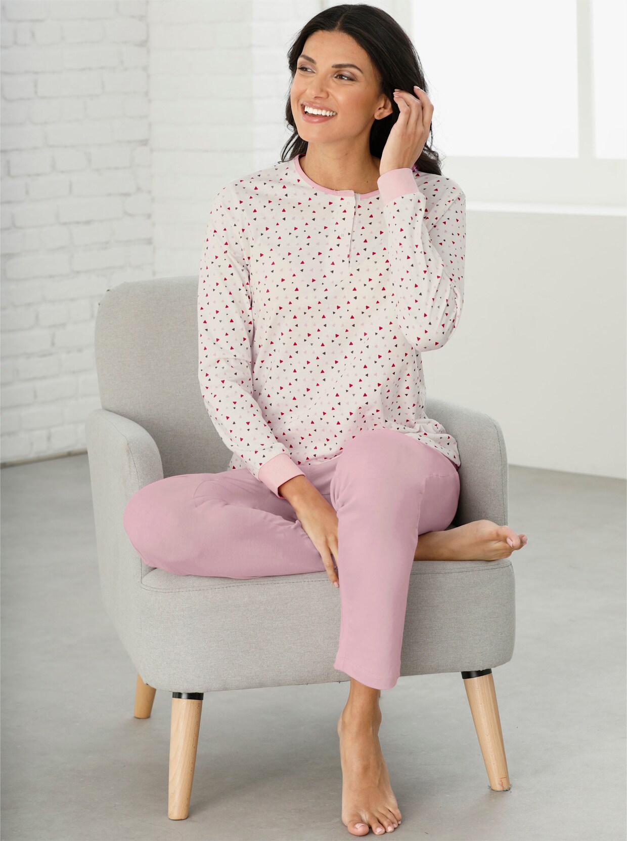 Pyjama - ecru/roze