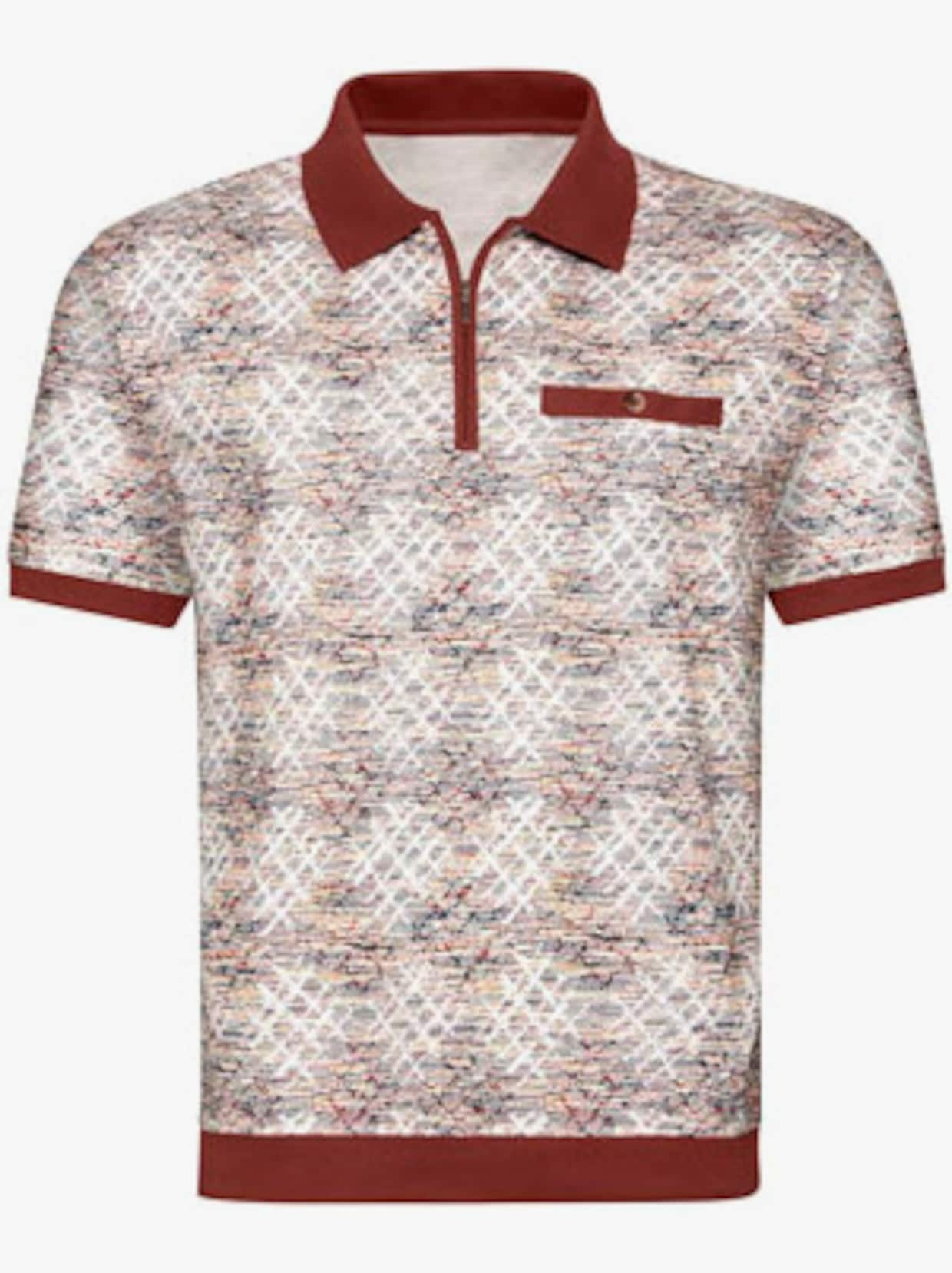 Marco Donati Poloshirt met korte mouwen - terra geprint