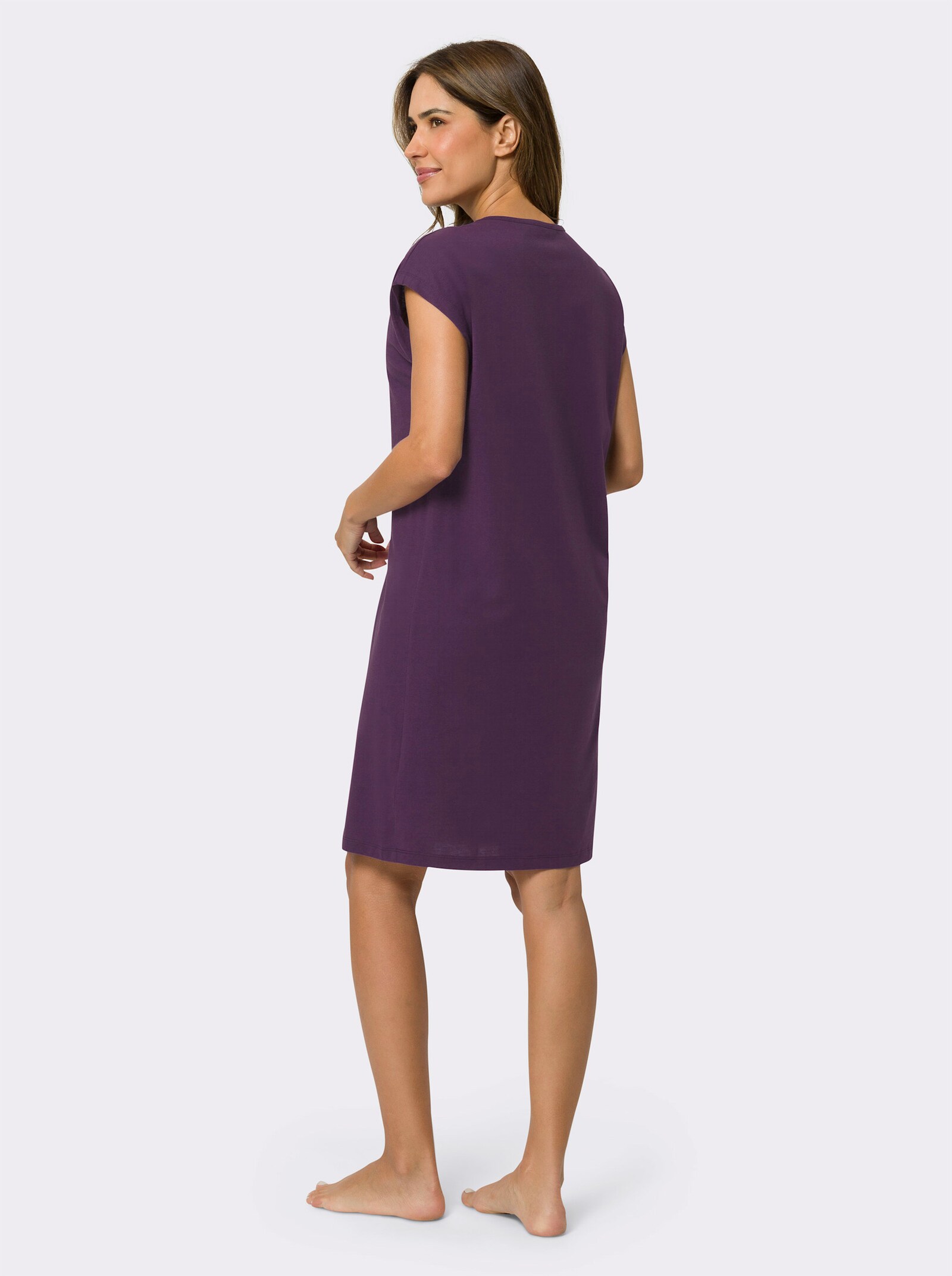 Nachthemd met op dessin geplaatst hartmotief - druif