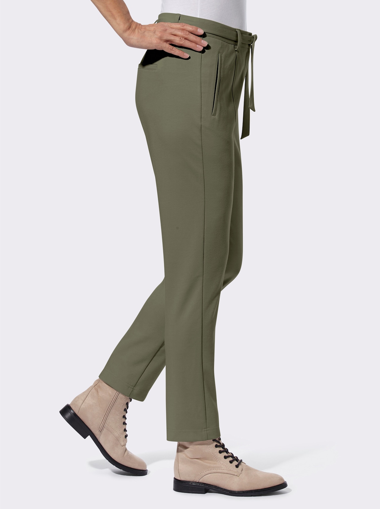 Jersey-Hose - khaki