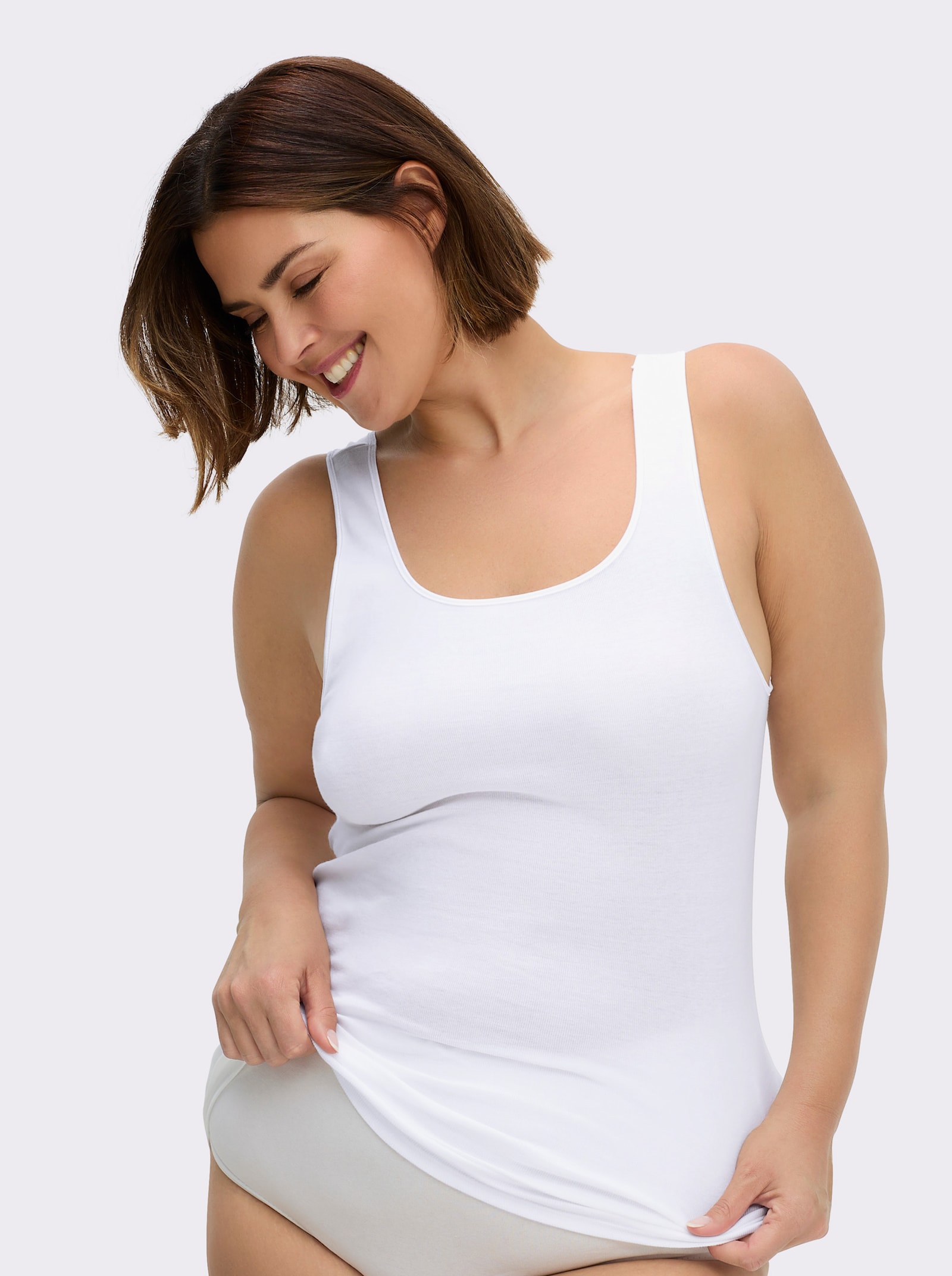 comazo Achselhemd mit verlängertem Rückenteil - weiß