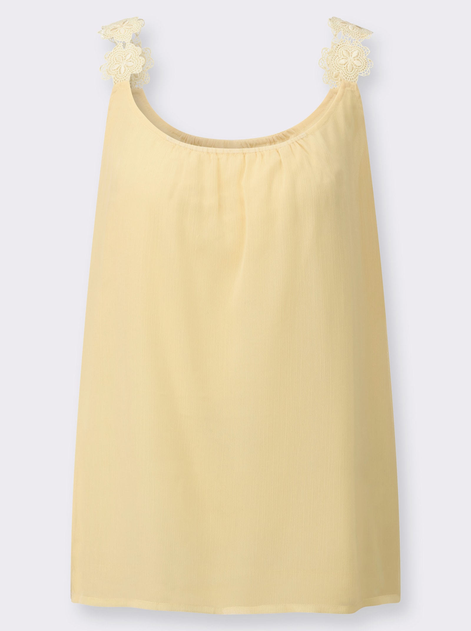 Blousetop met kanten bandjes - vanille