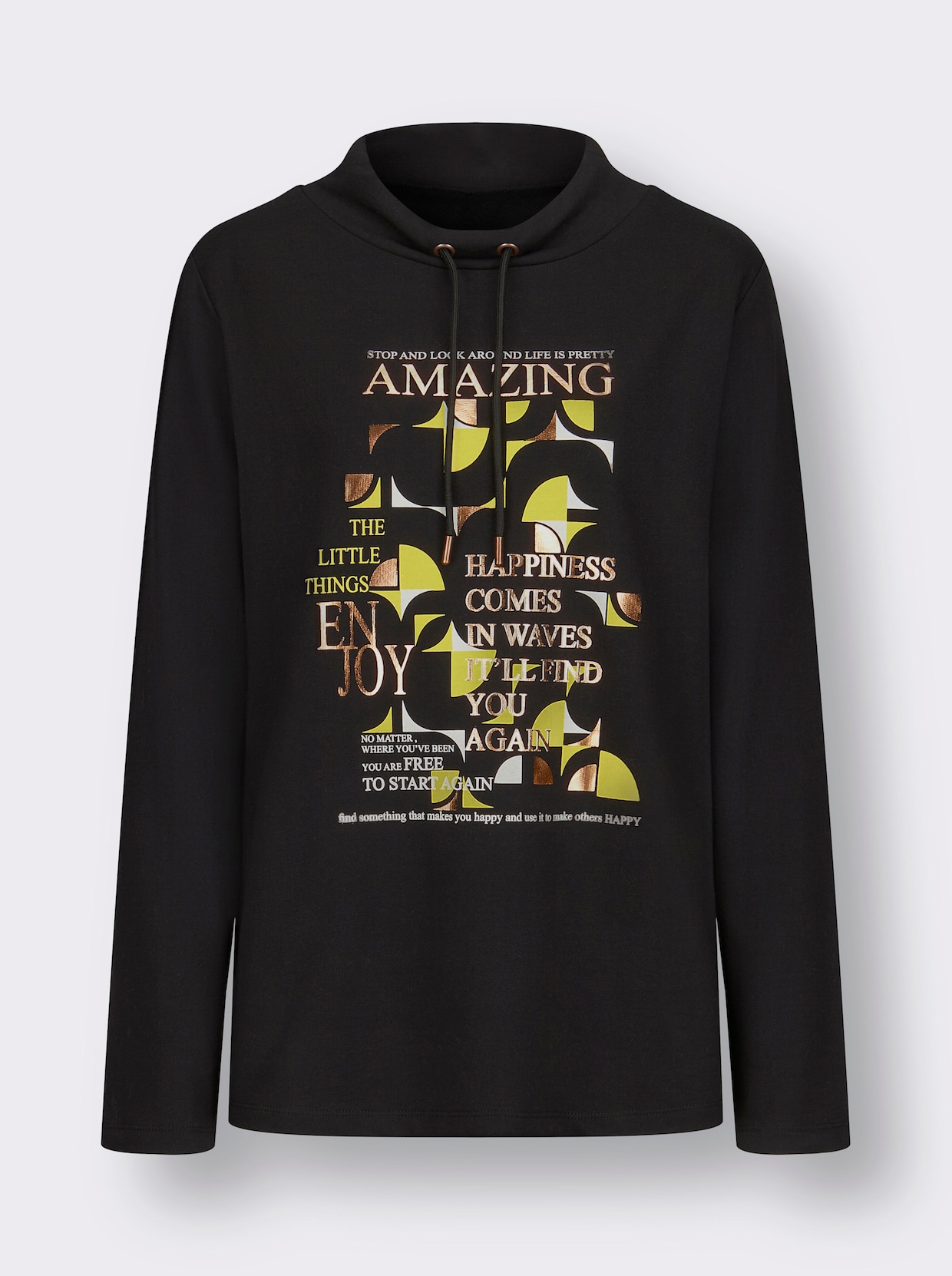 Sweatshirt - schwarz-limone