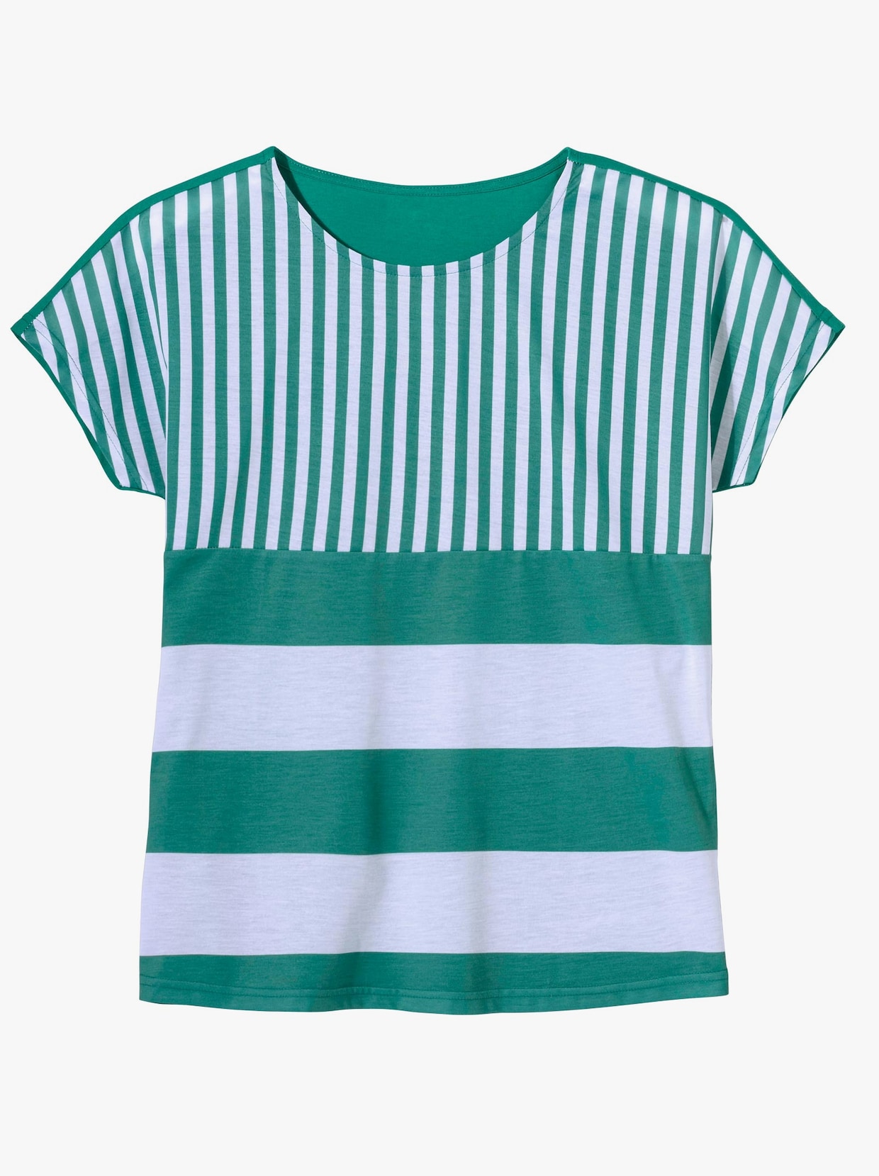 Proužkované tričko - smaragdová-bílá-proužek