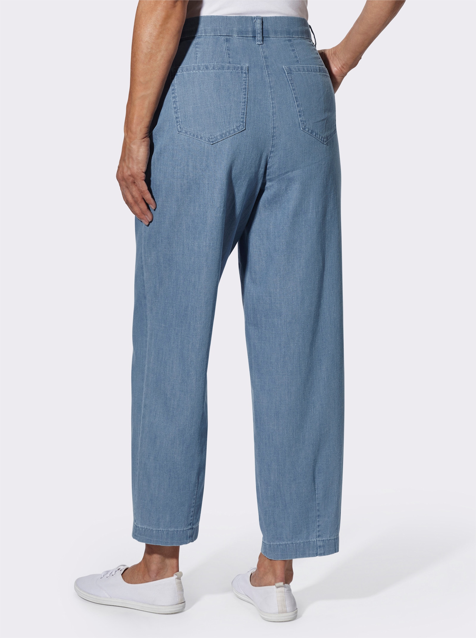 7/8-Jeans aus reiner Baumwolle - blue-bleached