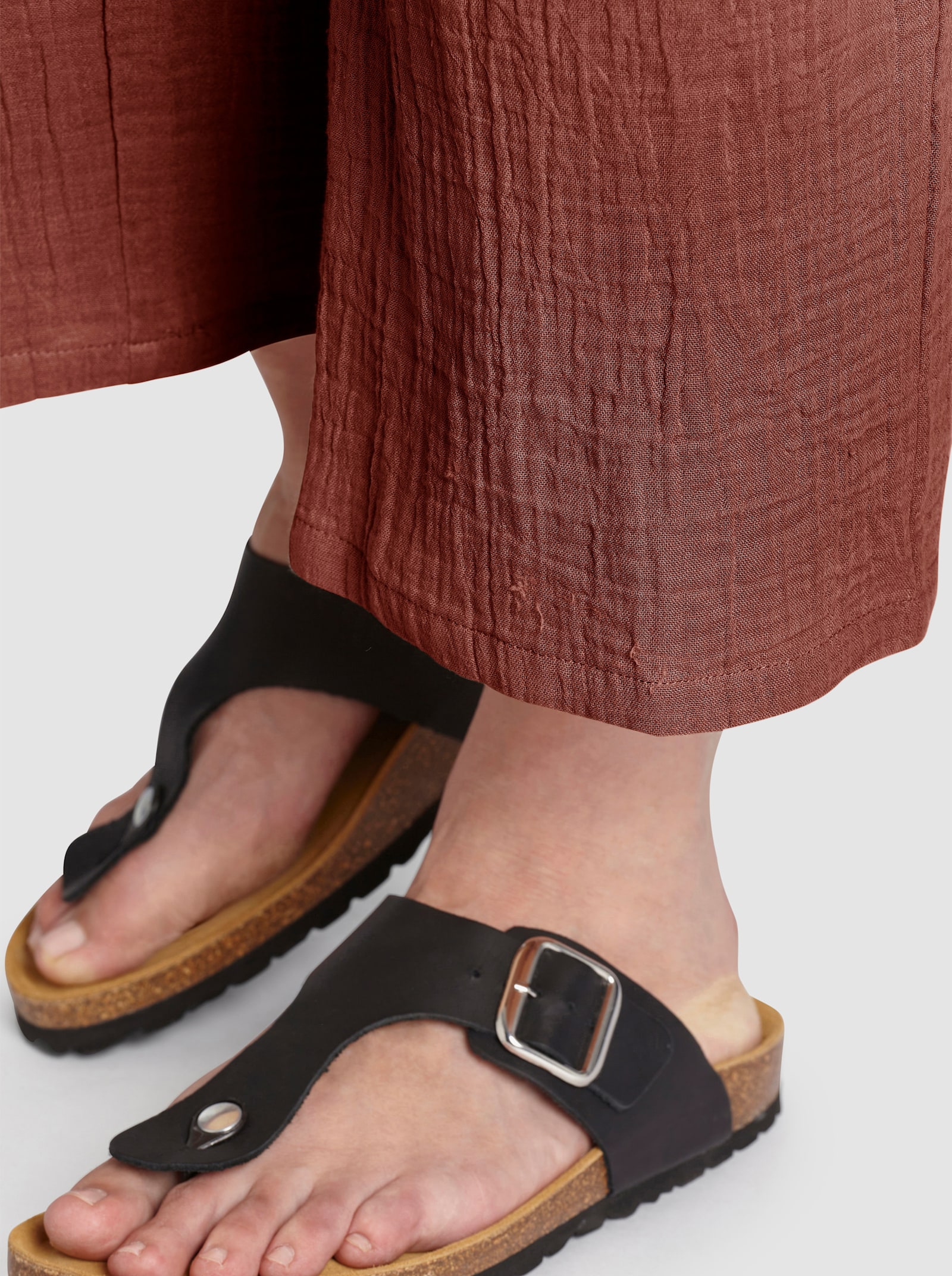 Culotte in Struktur-Qualität - rotbraun