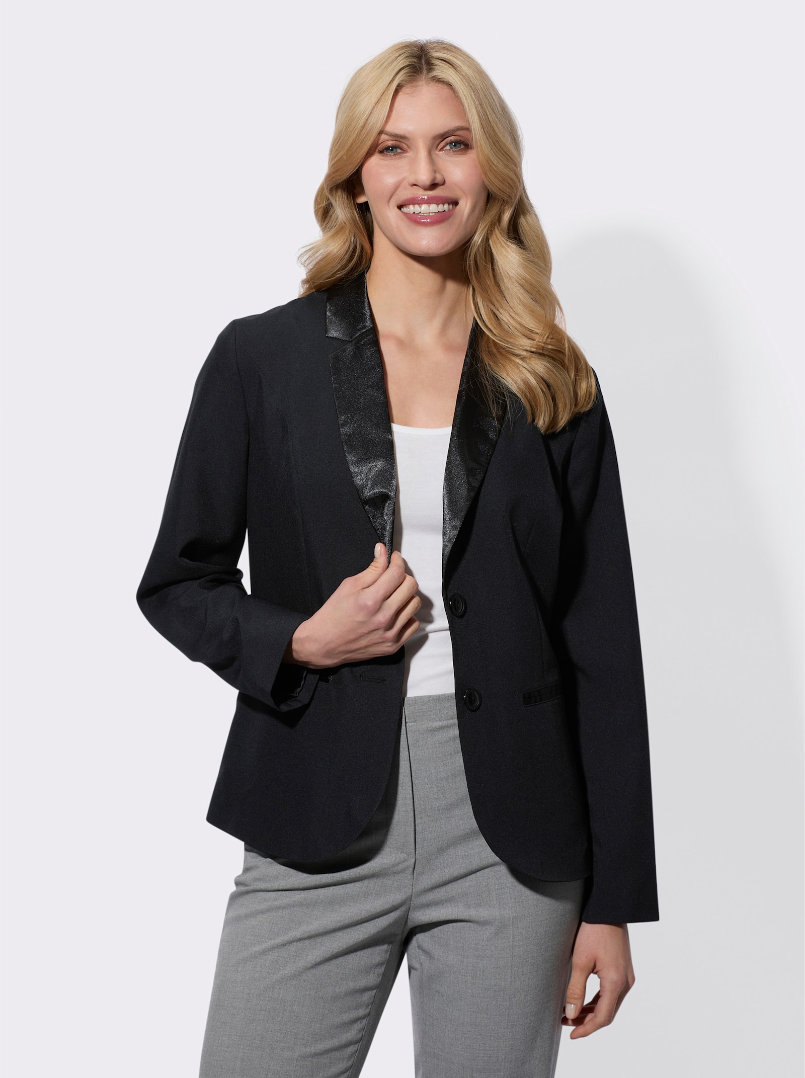 Blazer in pflegeleichter Qualität - schwarz