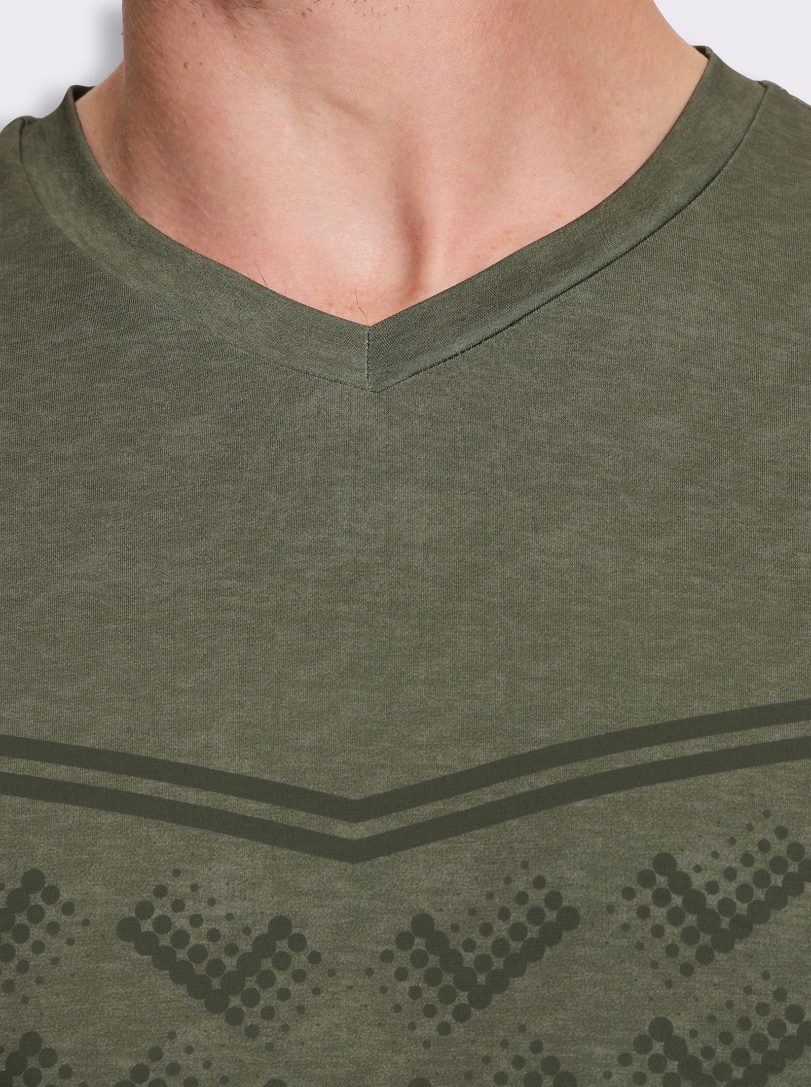Funktionsshirt mit Seitenschlitzen - khaki-meliert