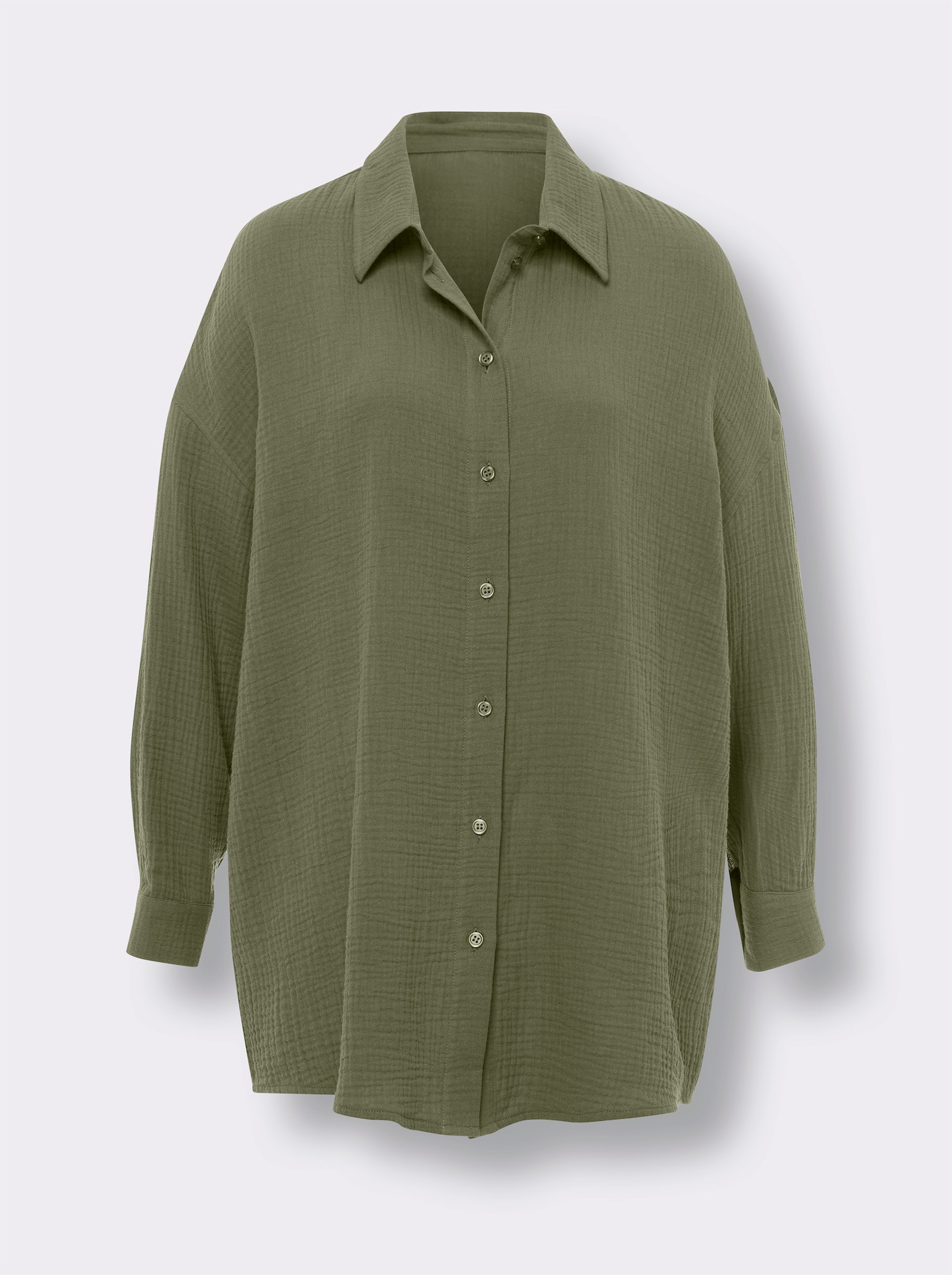 heine Hemdbluse bügelfreie Qualität - khaki