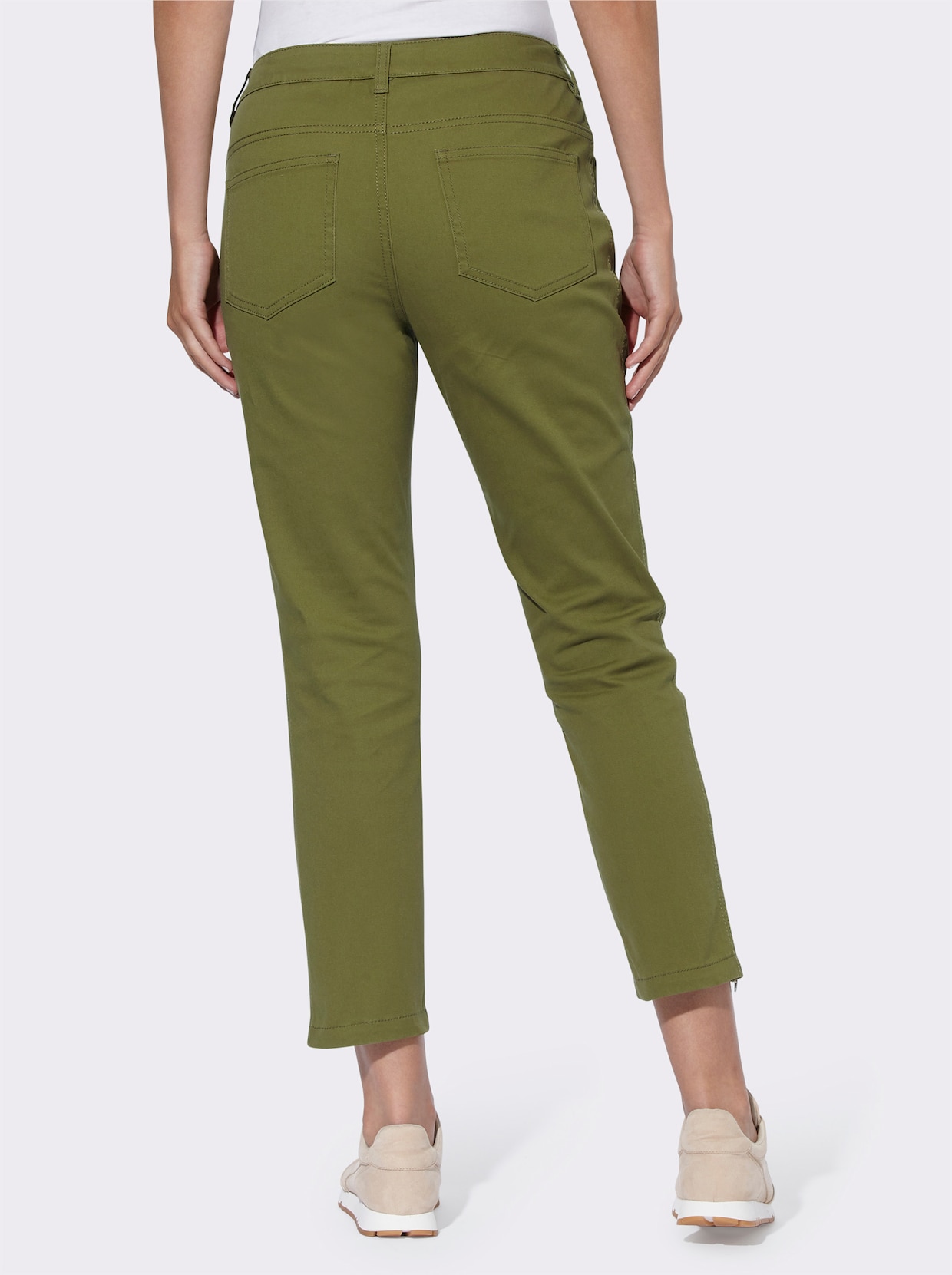 heine Pantalon skinny - vert olive