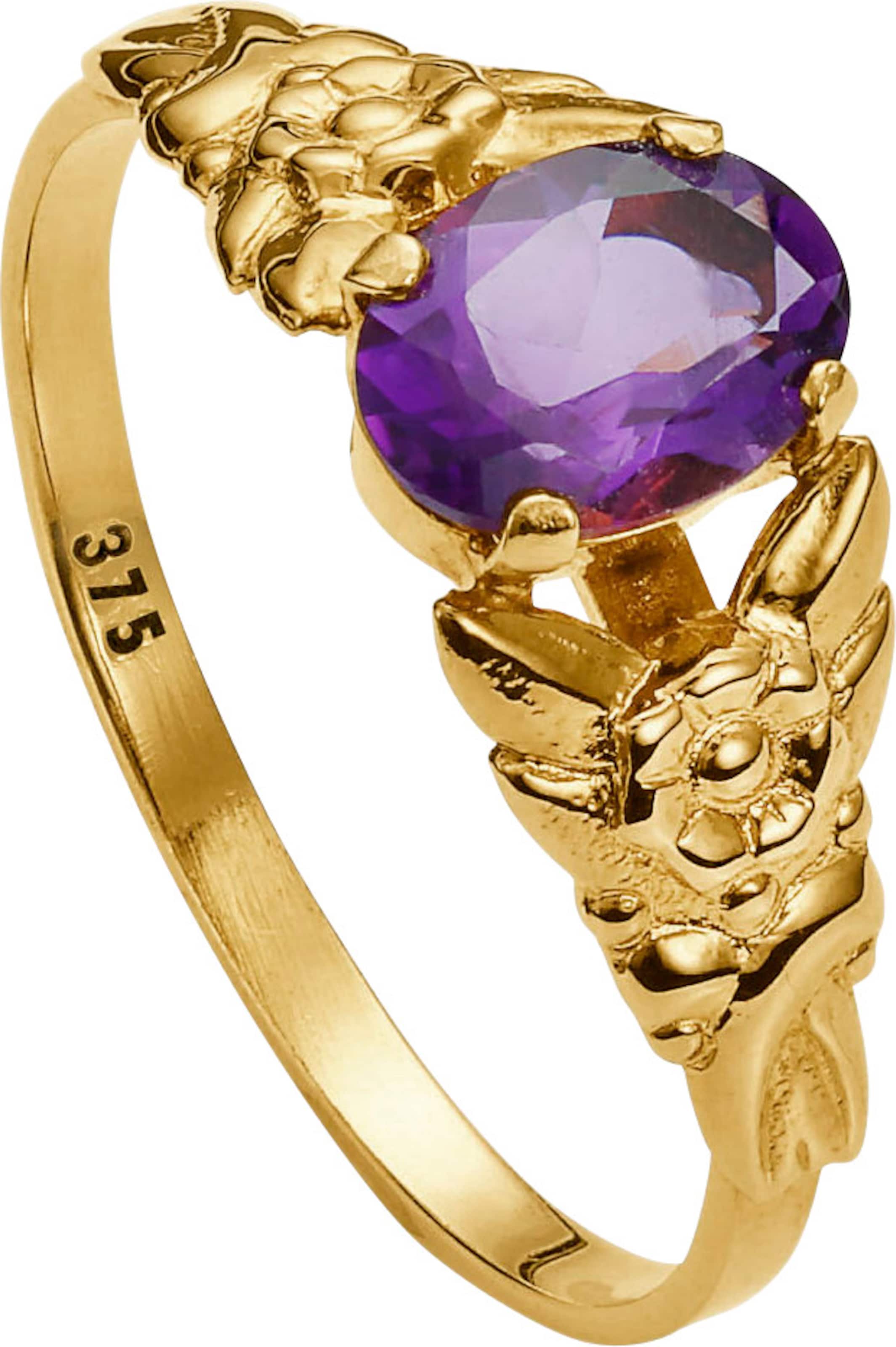 Gold Ring günstig Kaufen-Ring in Gelbgold 375 von heine. Ring in Gelbgold 375 von heine <![CDATA[Seitlich geprägter Ring mit ovalem Amethyst (Ø ca. 7x5 mm.) Aus 375er Gelbgold.]]>. 