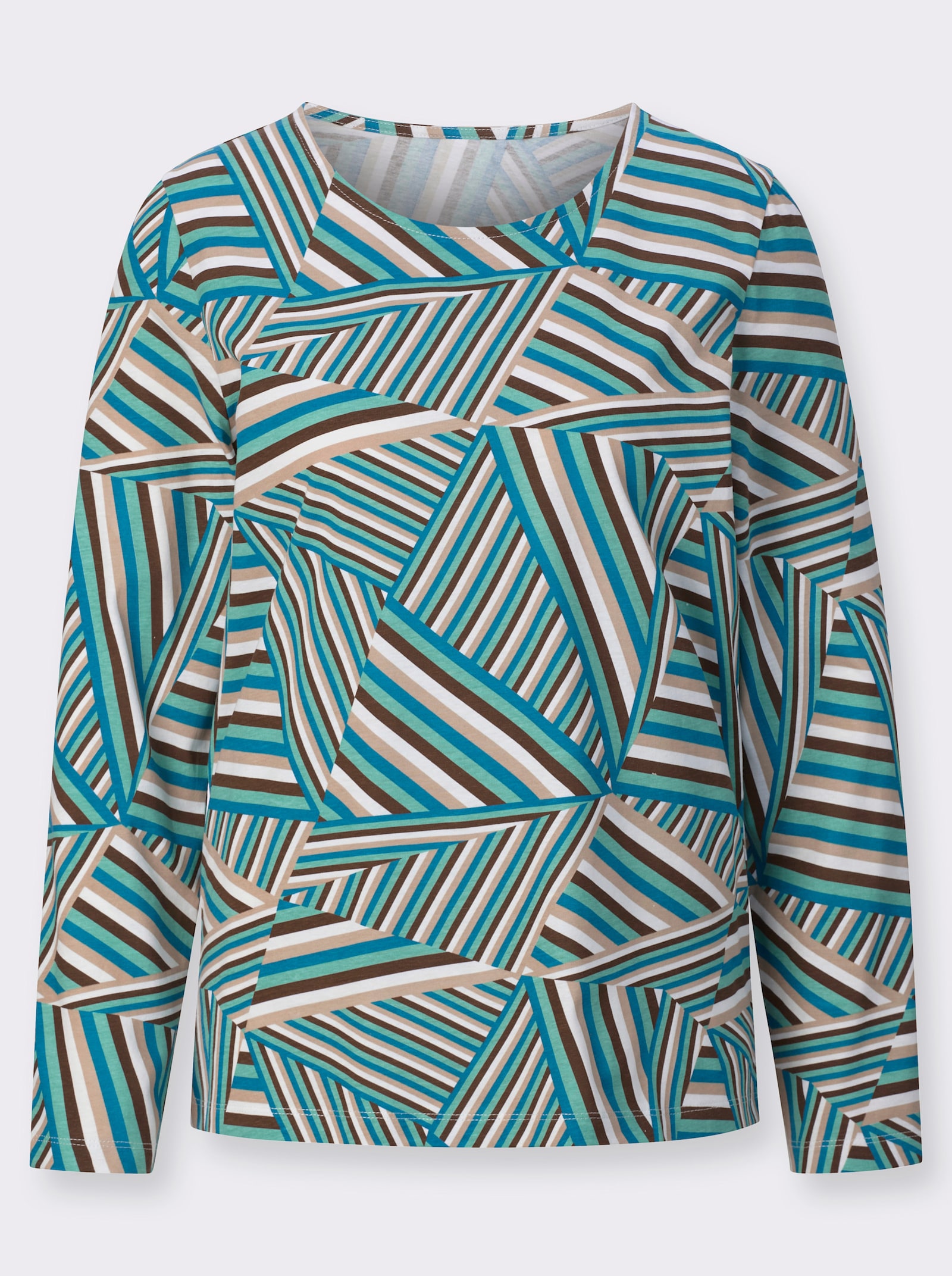 Långärmad topp m grafiskt tryck - topas-salvia-med tryck