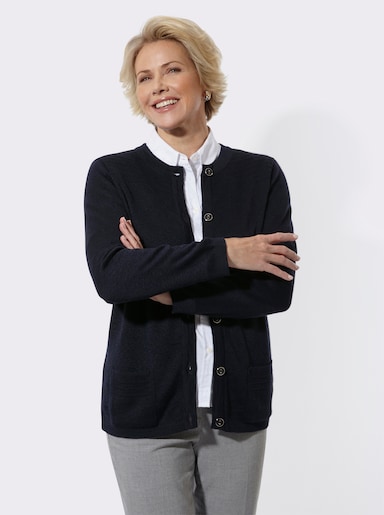 Strickjacke mit Schmuckknöpfen - marine