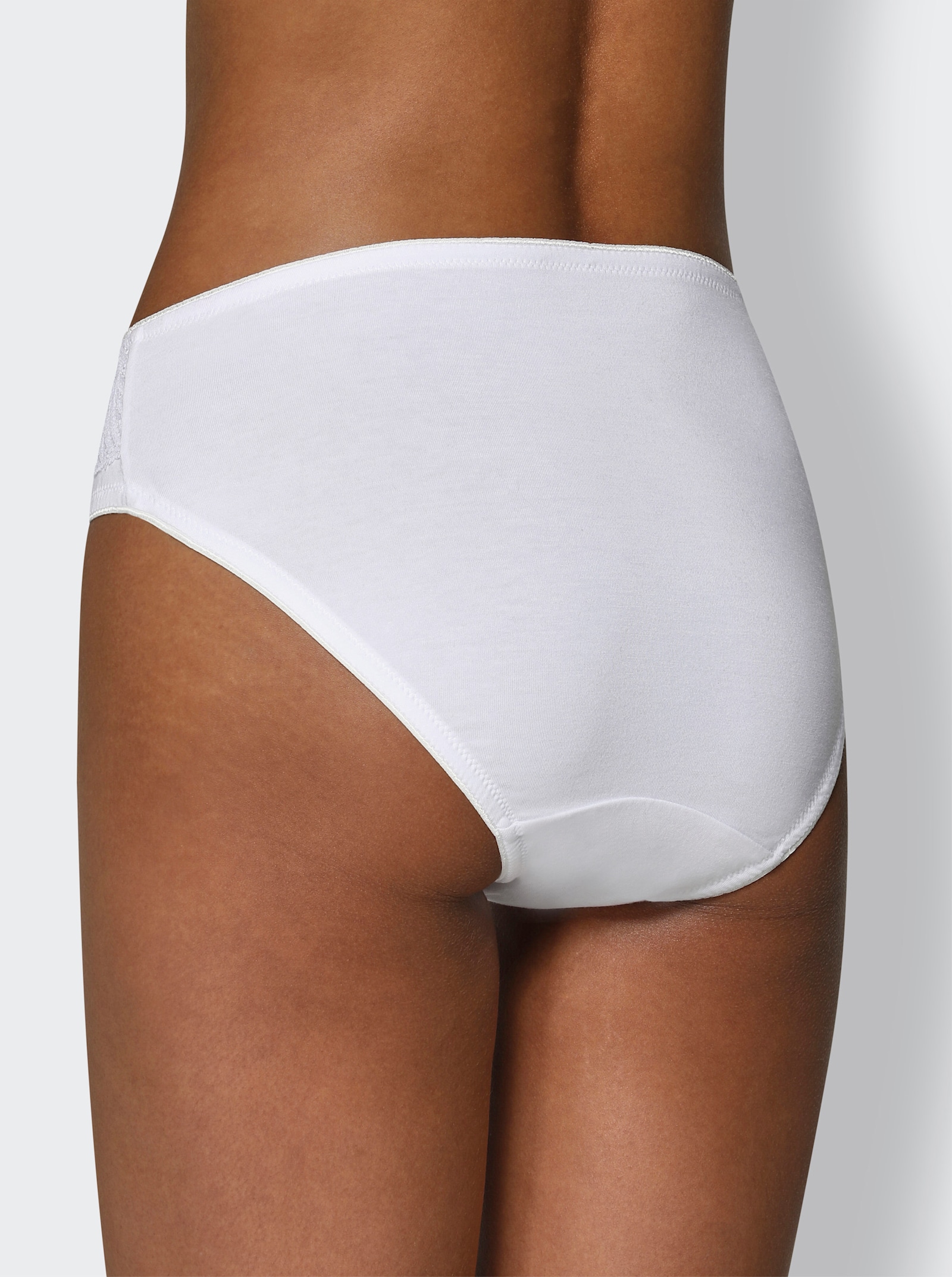 wäschepur Jazzpants met opgestikt kant op de band - 2x wit