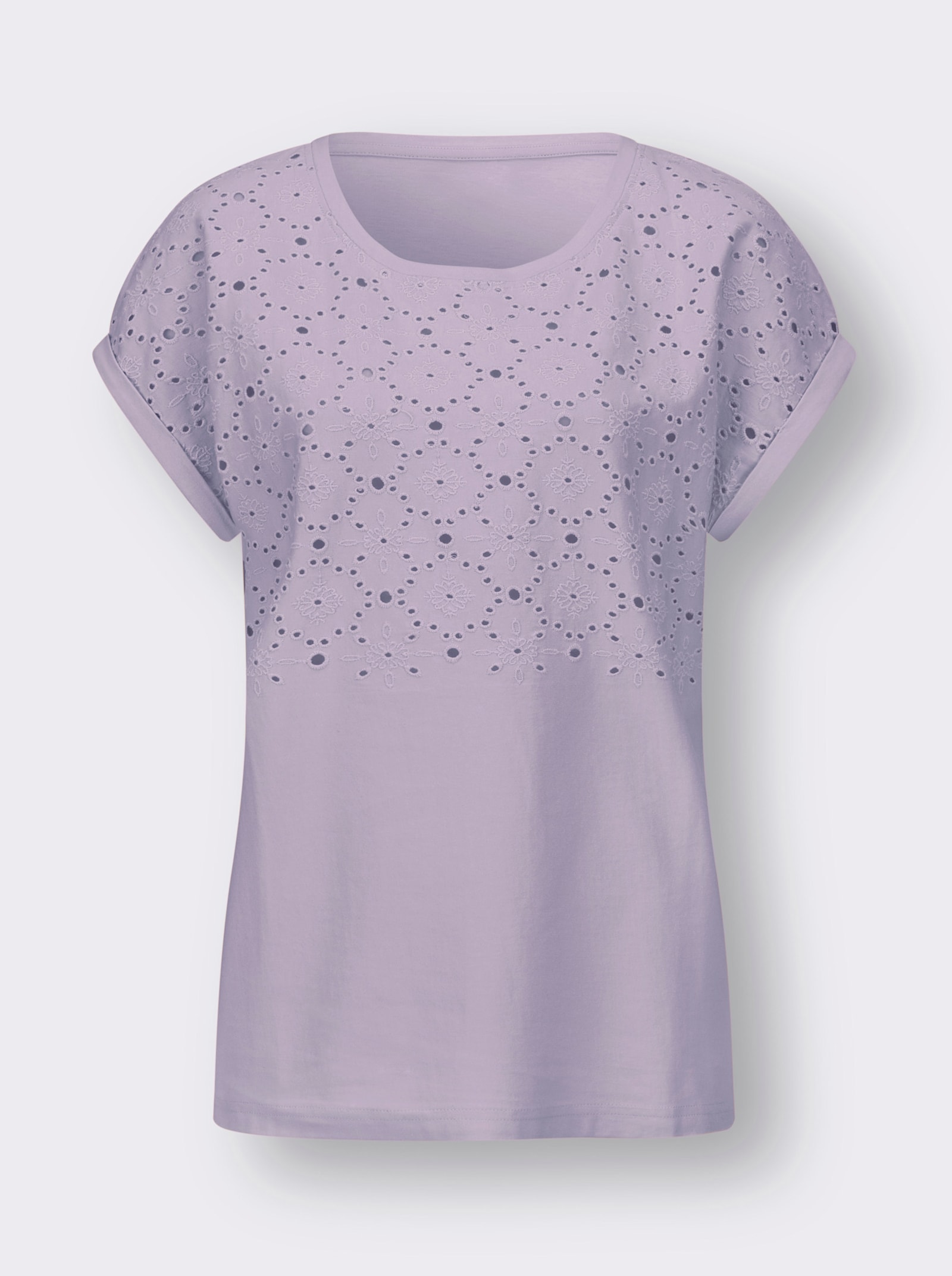 Tričko s okr.výst.a dier.výšiv. - orgovánová