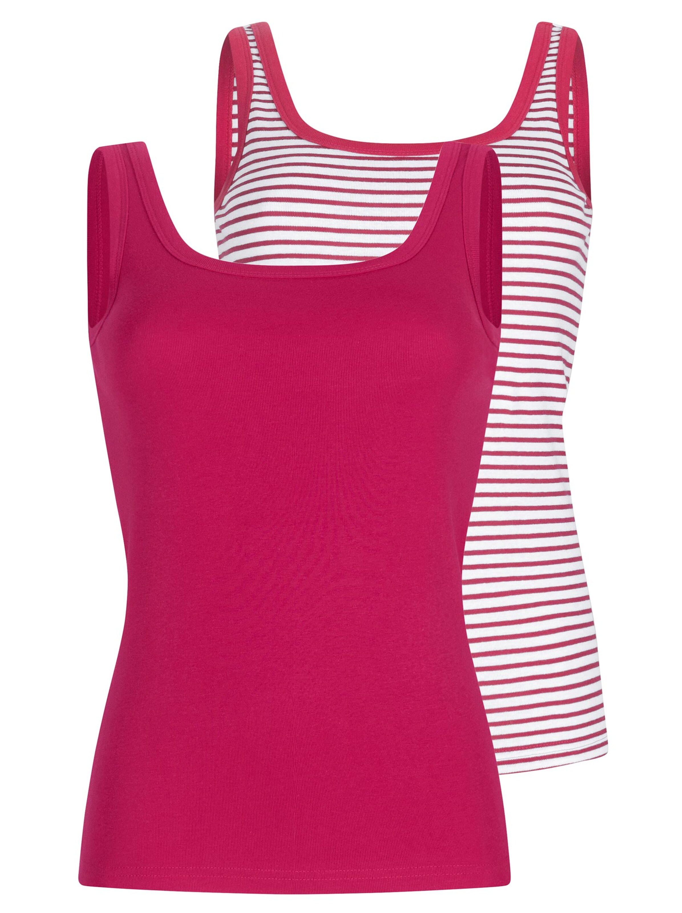 wäschepur Achselhemd - rot + rot-geringelt