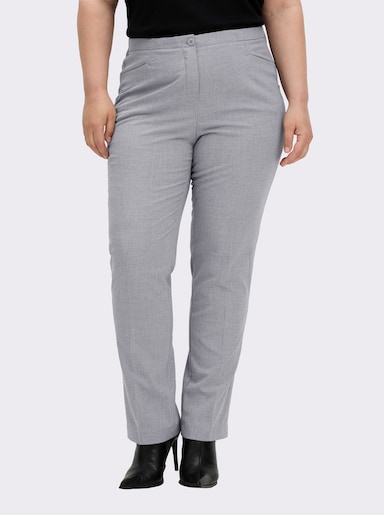 Come on Bügelfaltenhose in Bauch-weg-Form - silbergrau-meliert