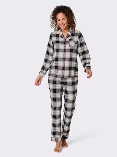wäschepur Pyjama - rot-schwarz-kariert