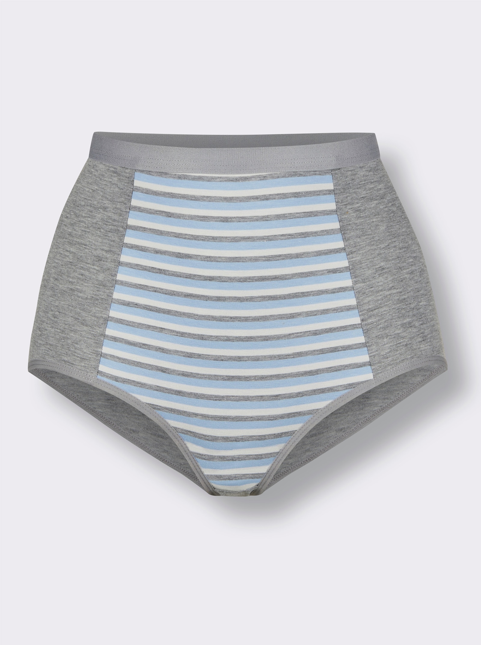 wäschepur Formslip im 3er-Pack - grau-geringelt + grau-meliert