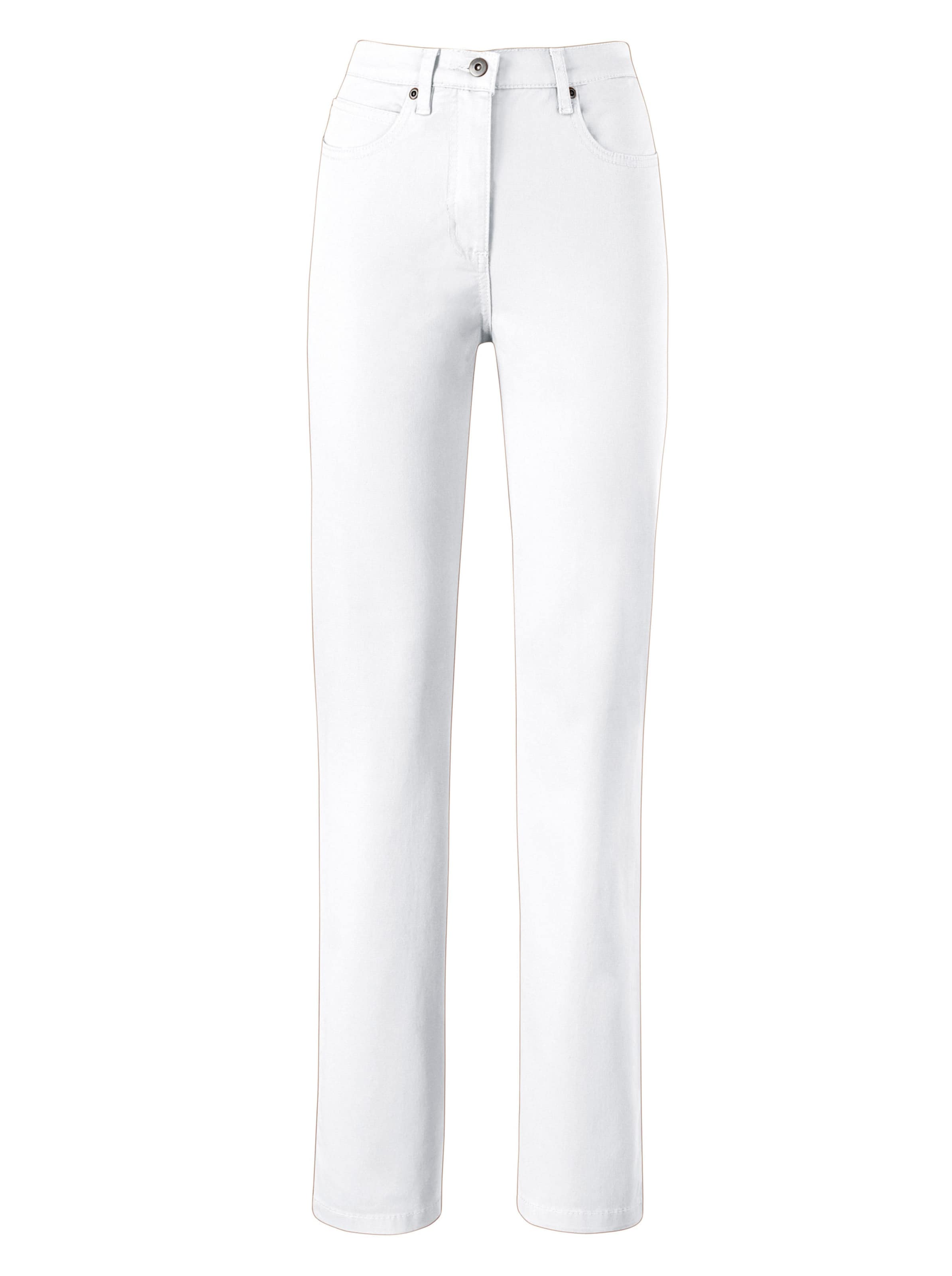 Damen 5-Pocket-Jeans mit Stretch-Anteil weiß, Größe 25 - Bild 2