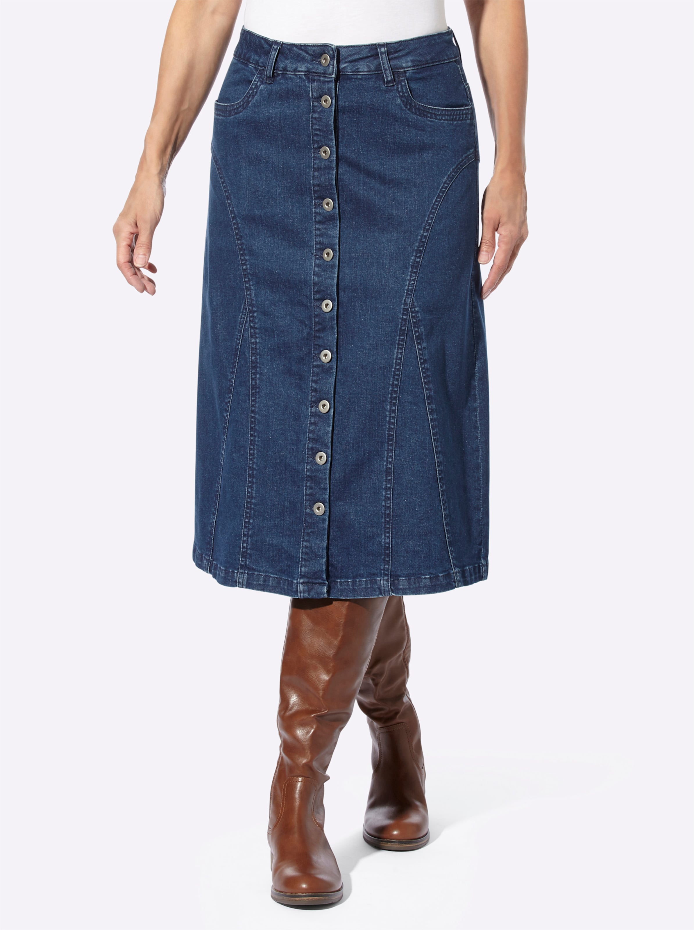 Sheego Damen Blue-Stone-Washed Jeansrock - Bild 2