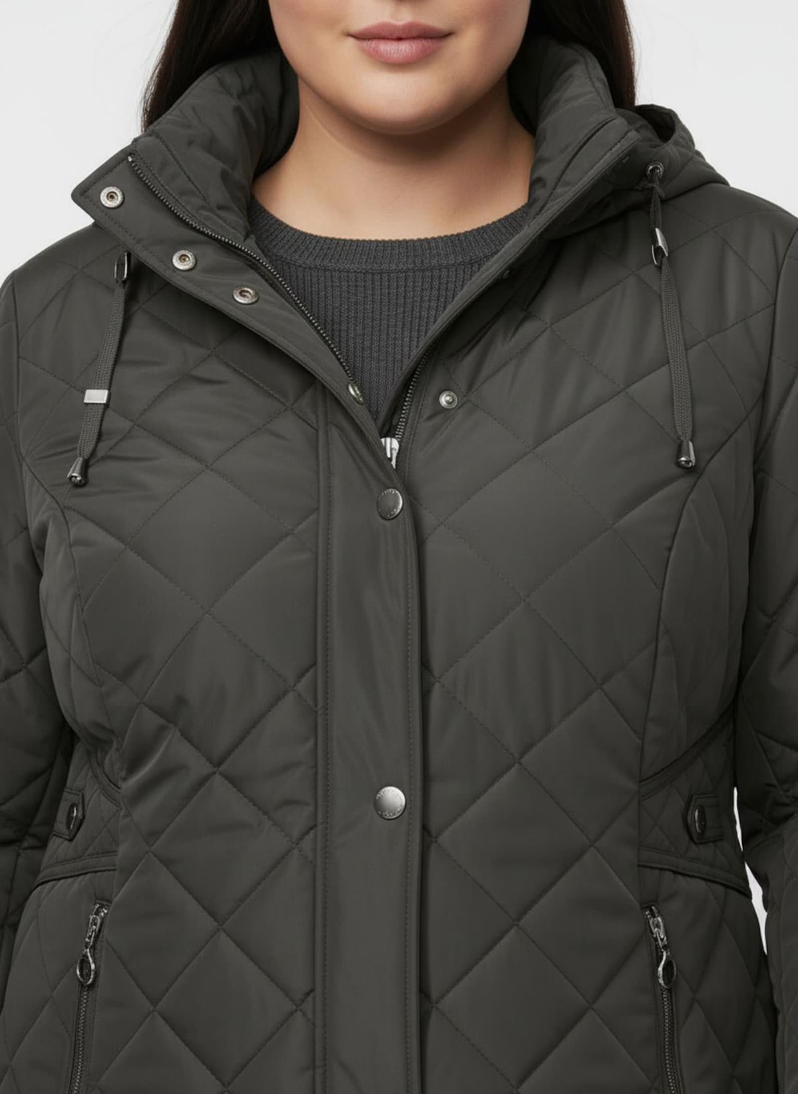 Steppjacke mit knöpfbarer Innentasche - graphit