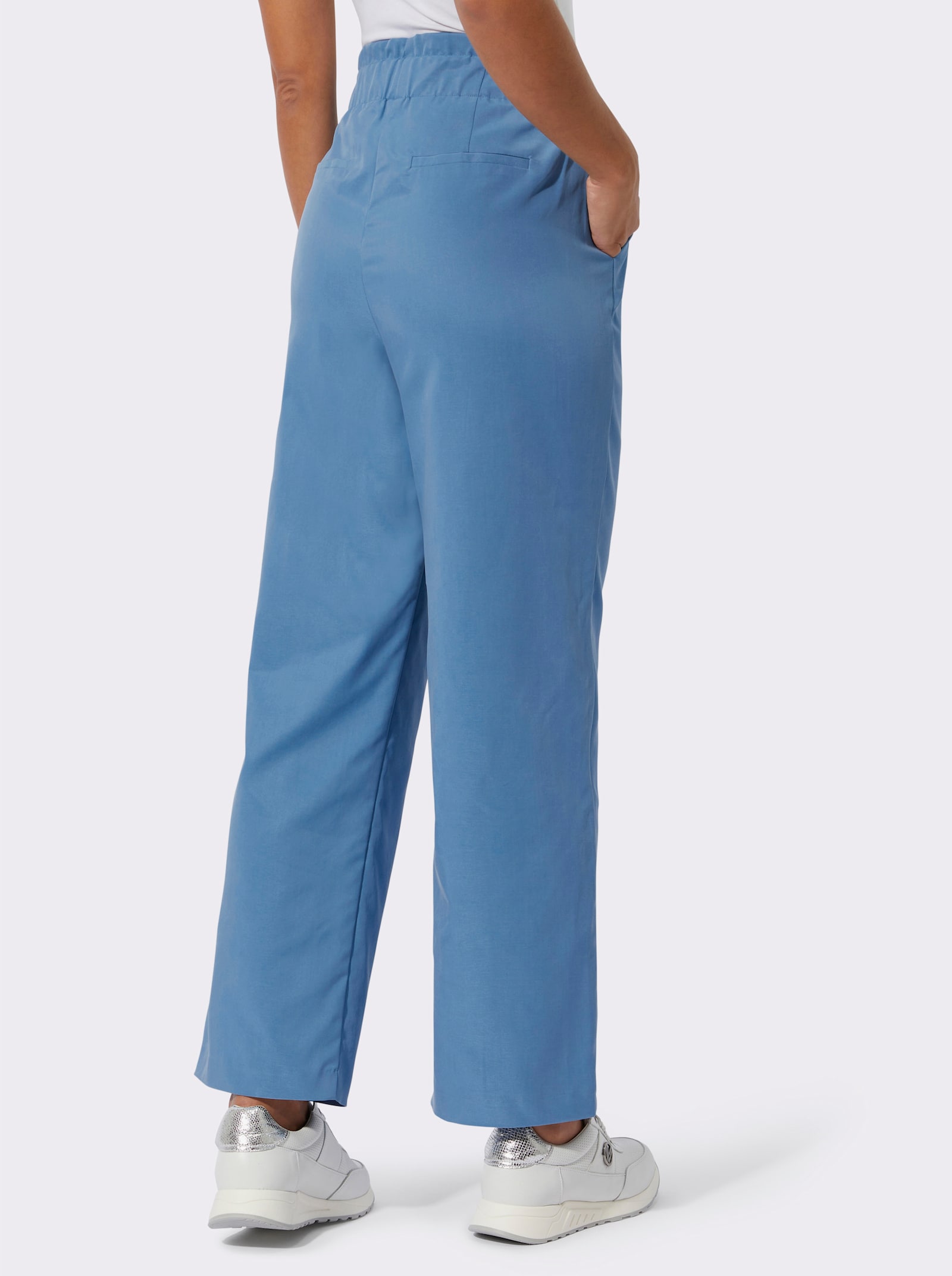 Paperbag-Hose in luftiger Lyocell-Qualität - mittelblau