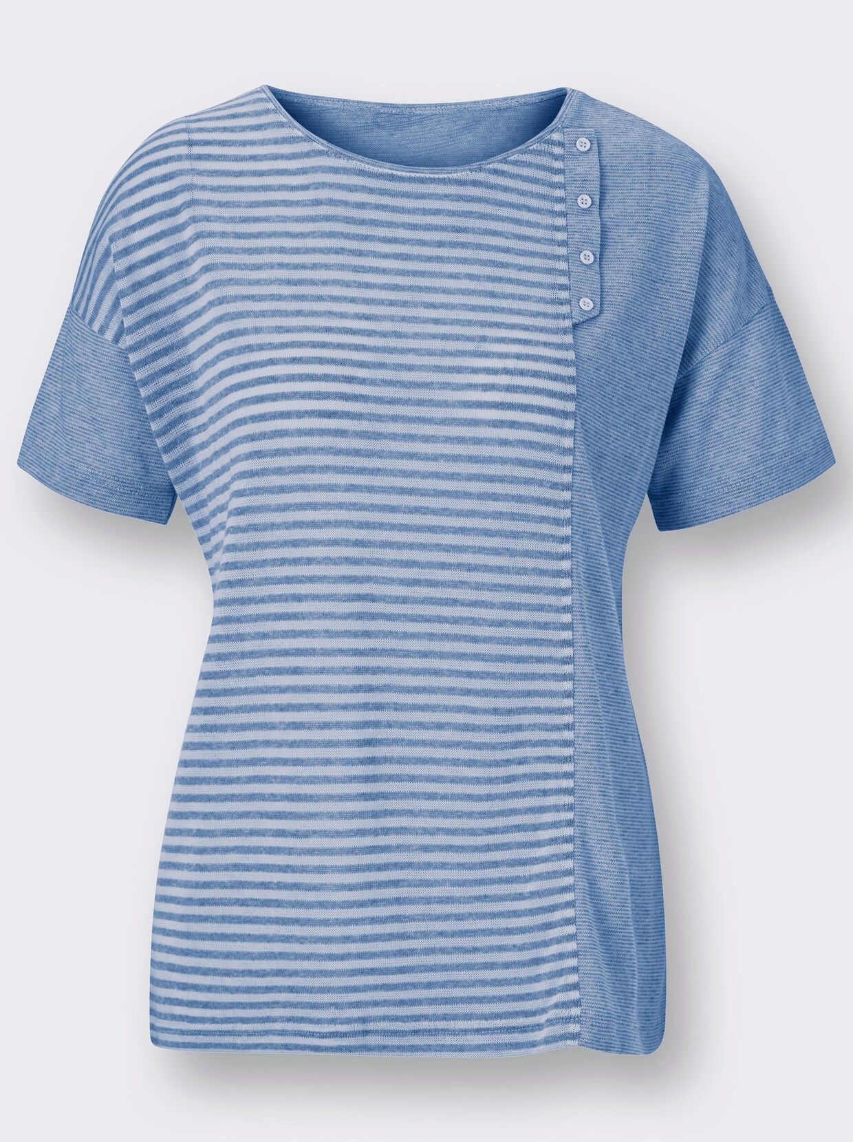 Shirt met ronde hals - bleu