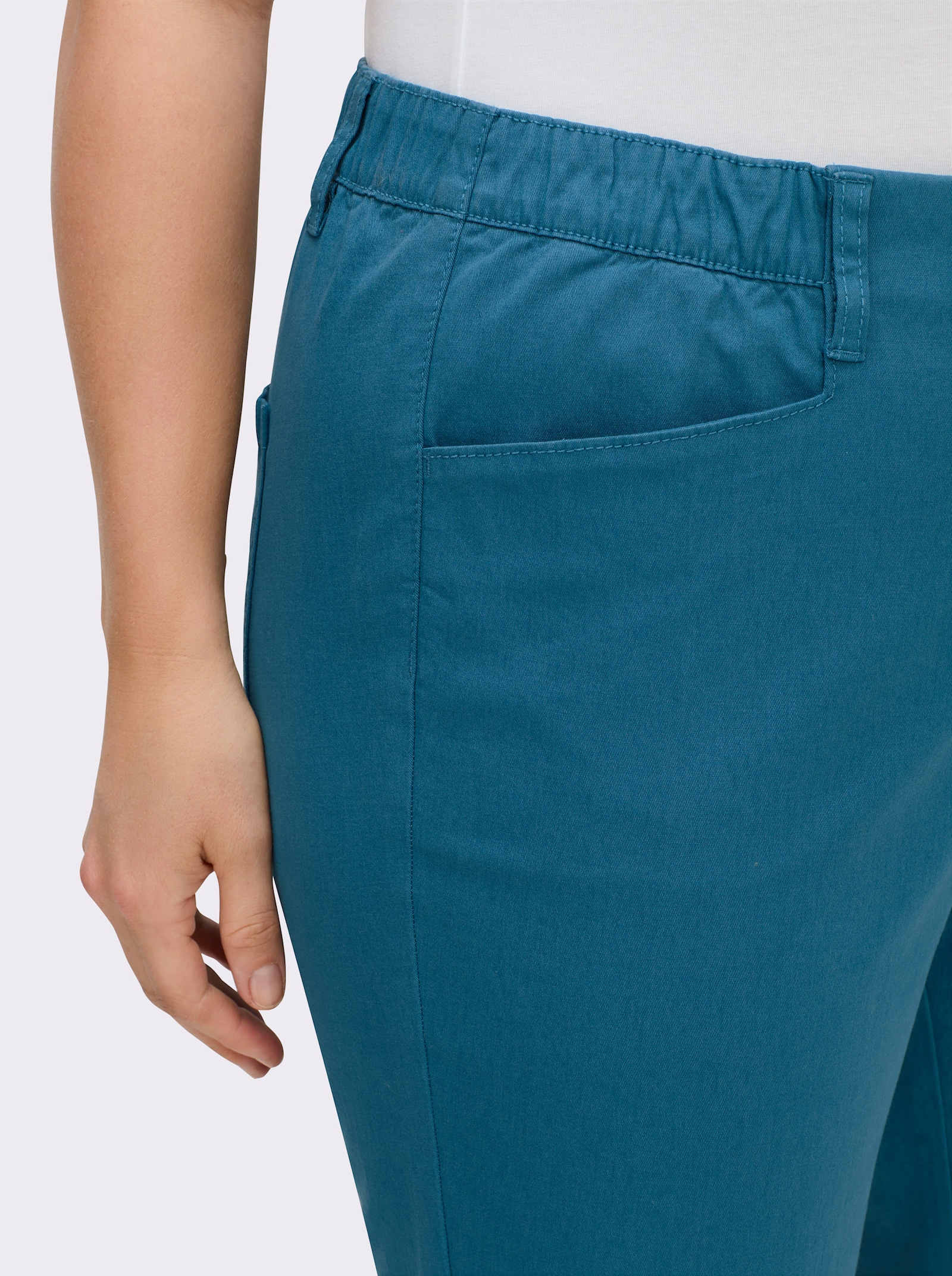 sheego Comfortbroek van twill - topaas