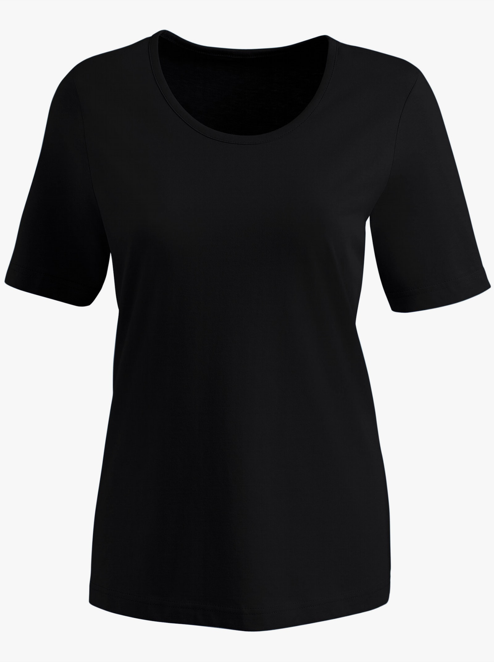 Shirt met korte mouwen in getailleerd model - zwart