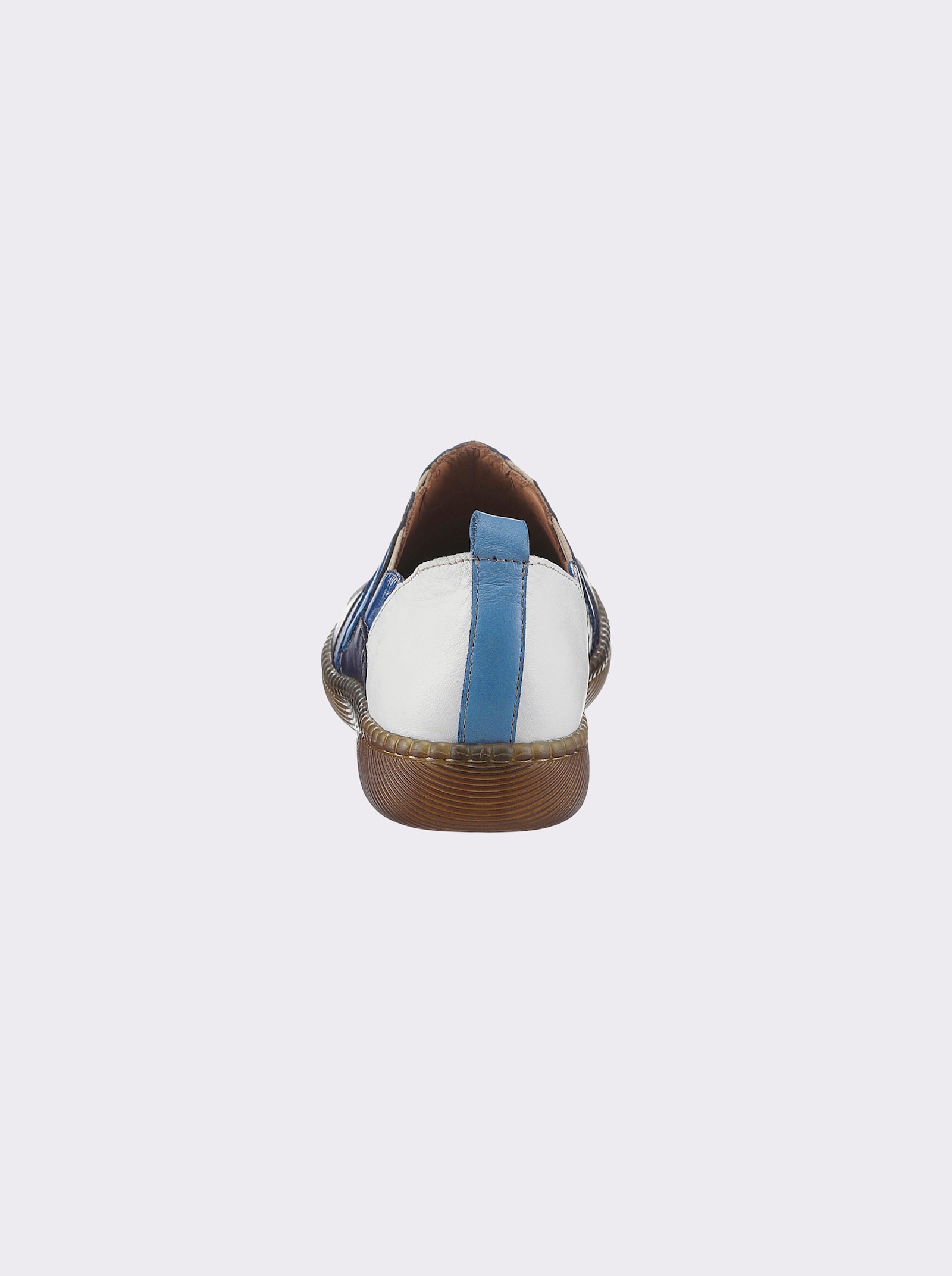 Gemini Slipper mit Gummizug für leichten Einstieg - weiß-jeansblau