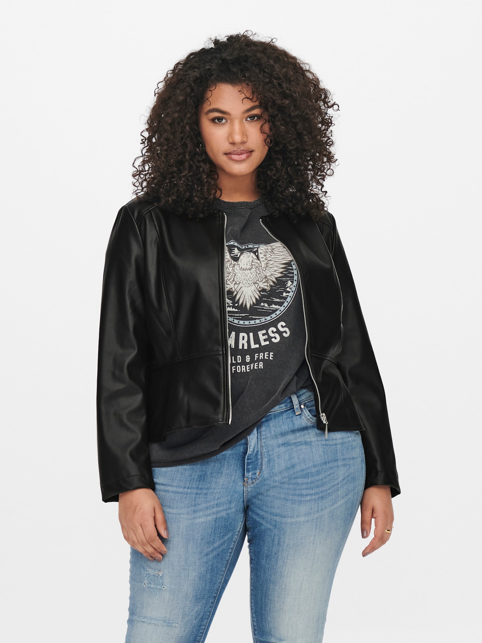 Lederimitatjacke - black