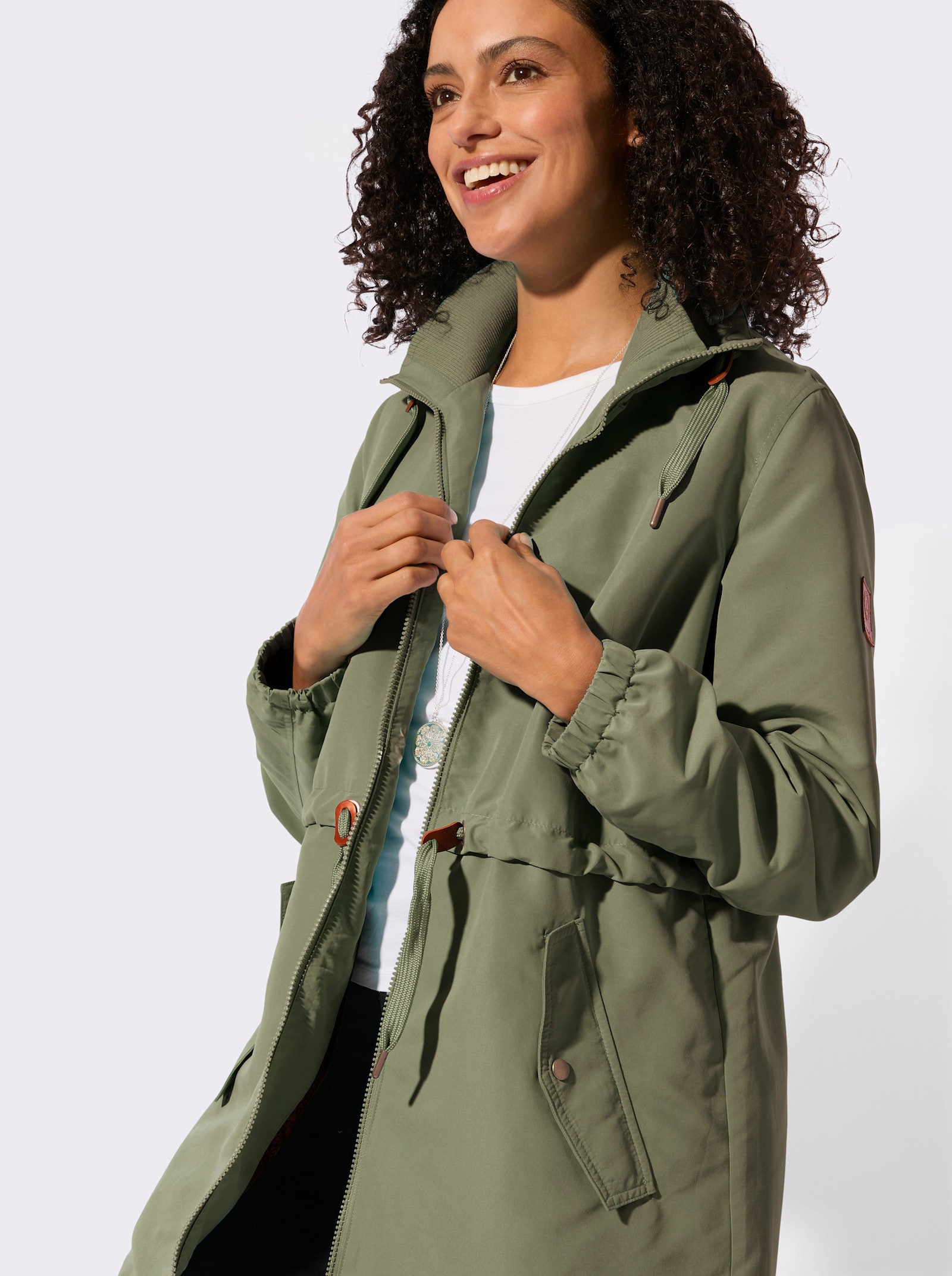 Parka mit 2-Wege-Reissverschluss - khaki