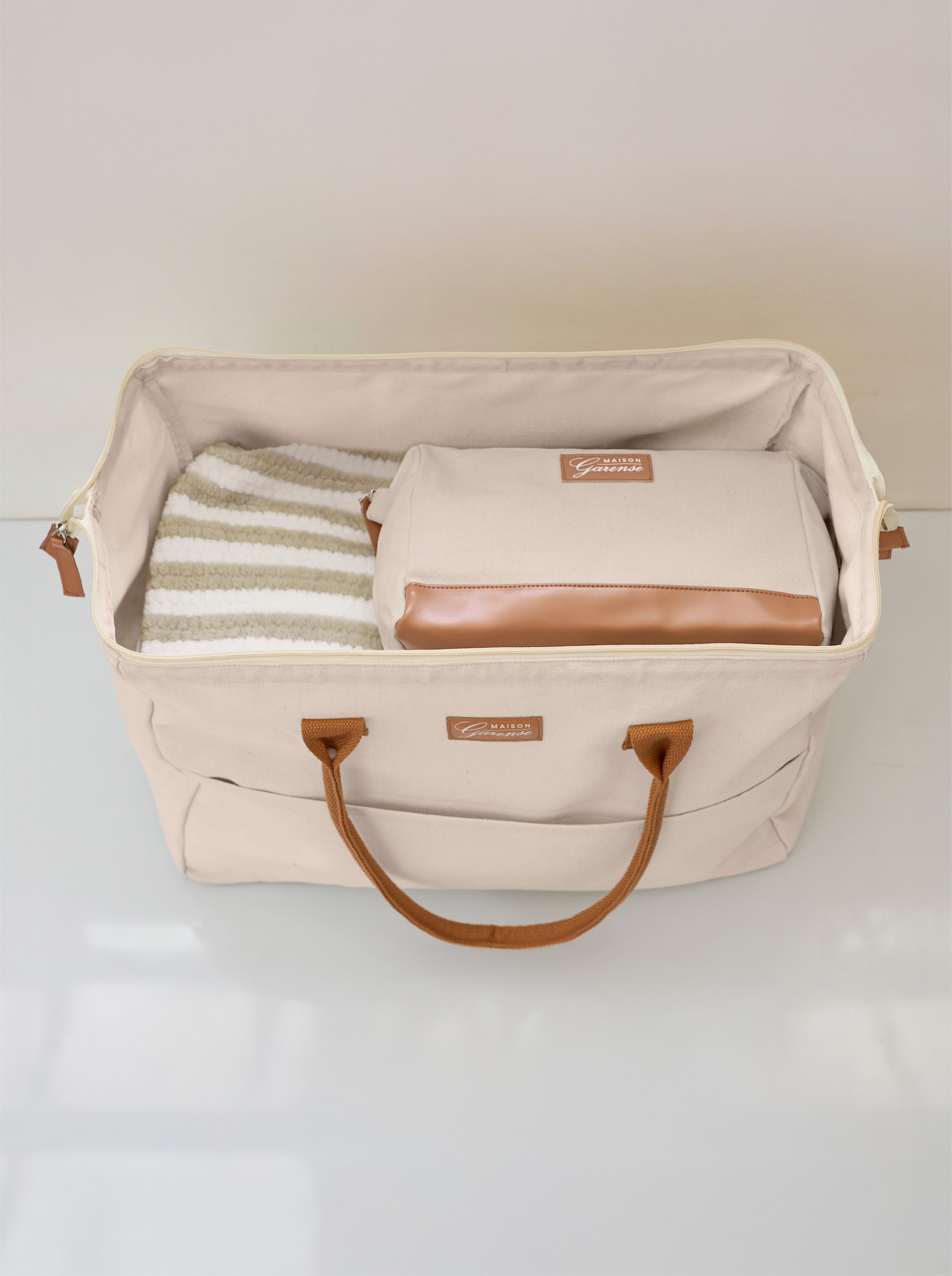 3-tlg. Weekender Set - beige