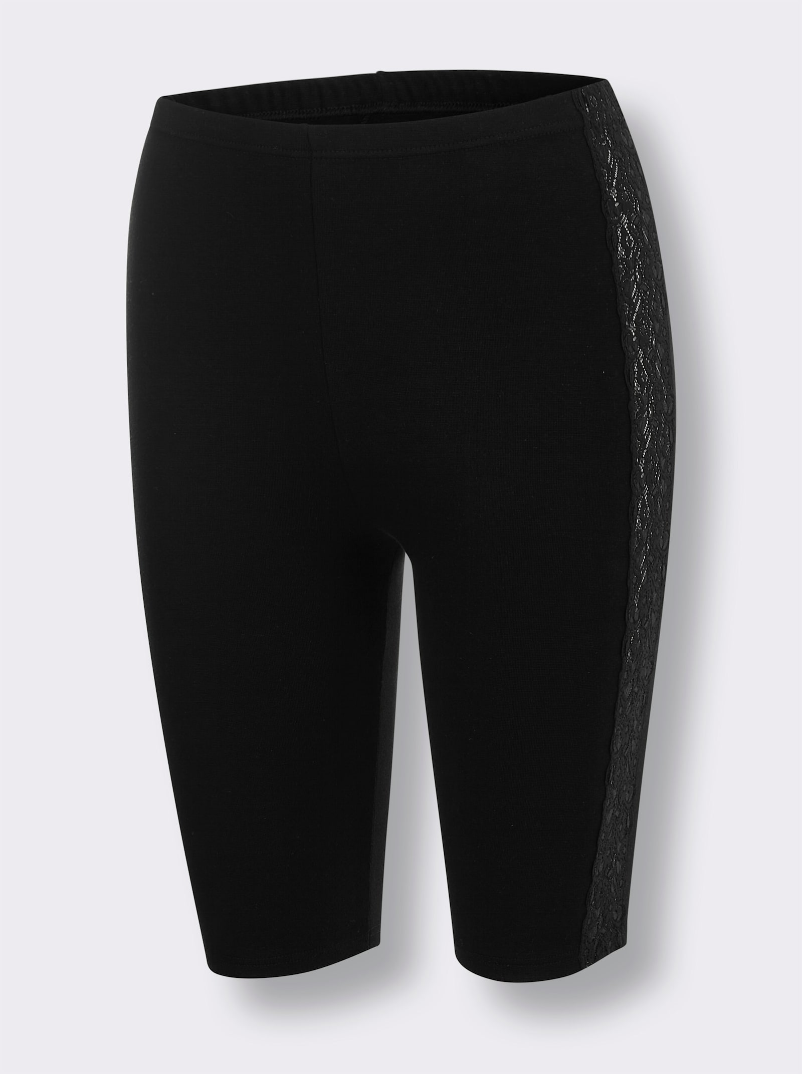 Lange slip met kantinzet opzij - zwart