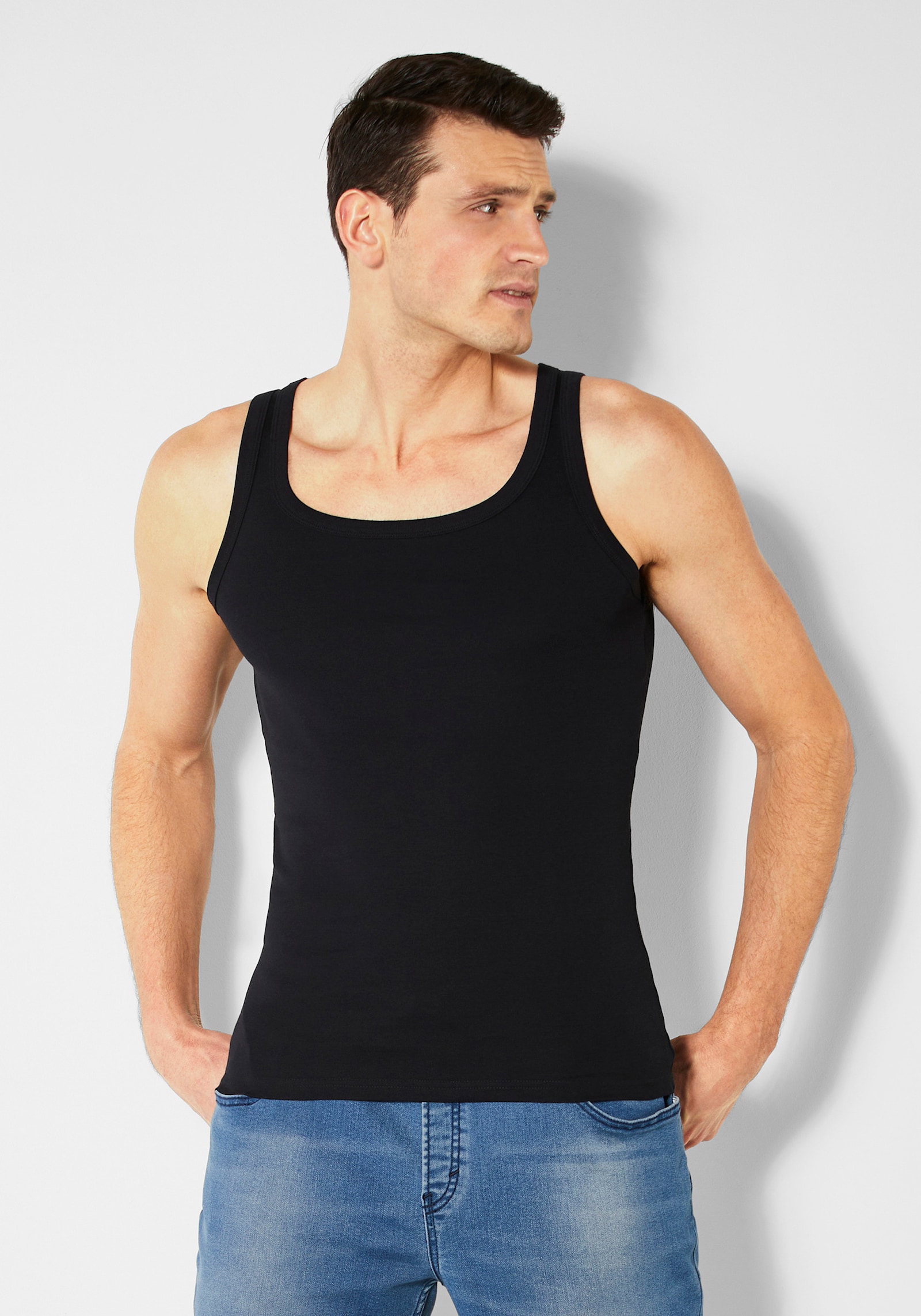 H.I.S Tanktop - kaki, zwart