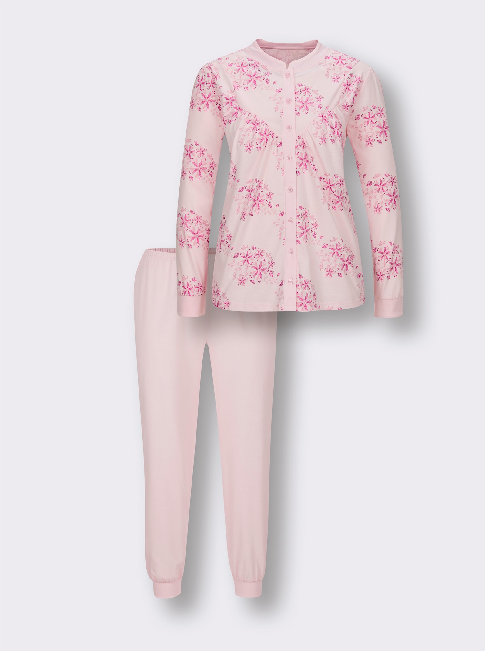 wäschepur Schlafanzug - hellrosé-erika-bedruckt