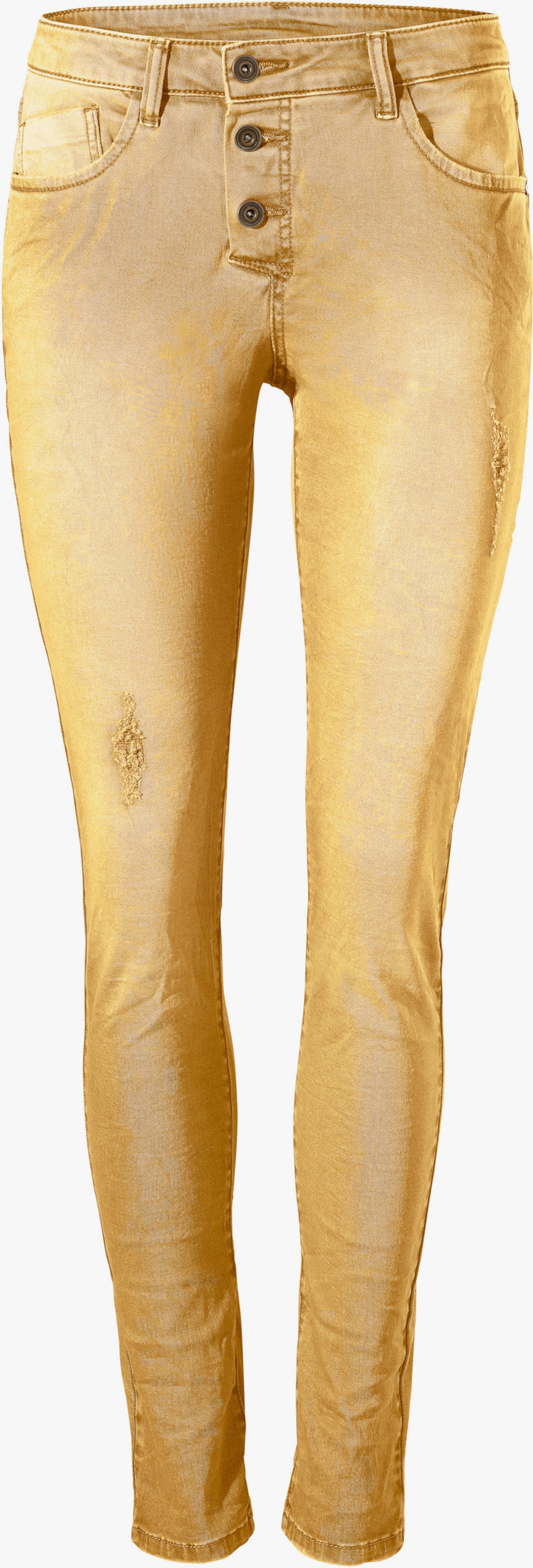 heine Boyfriend-Hose im modischen Used-Look - mais