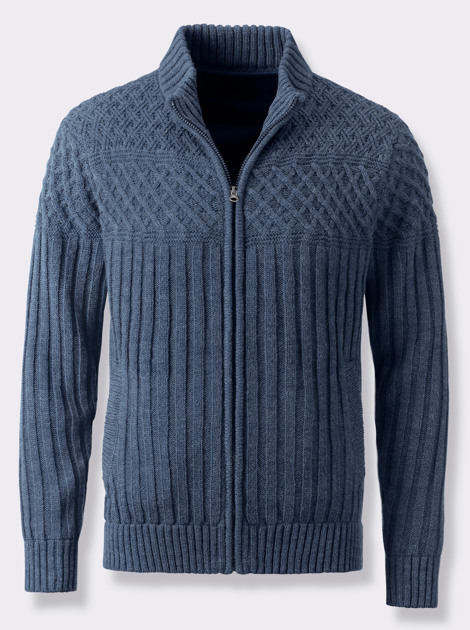 Marco Donati Strickjacke - jeansblau-meliert