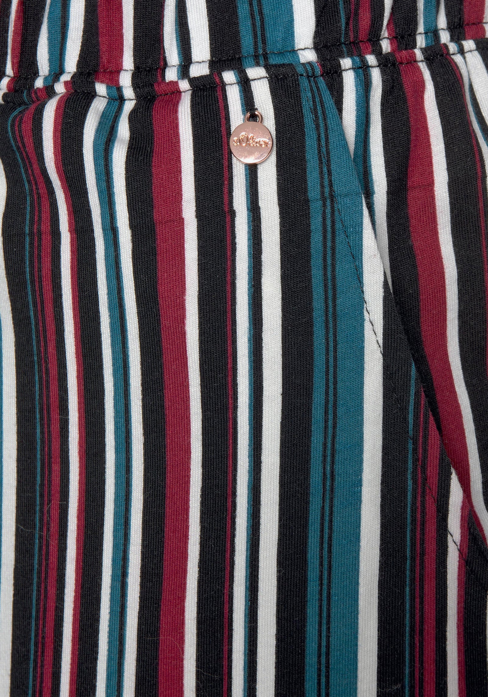 s.Oliver Schlafhose - blau-gestreift-weinrot