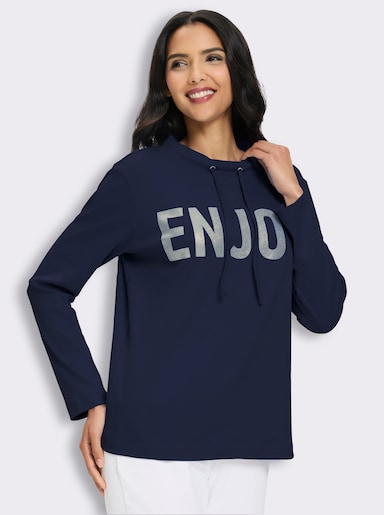 Sweatshirt mit platziertem Glitzer-Druck - marine