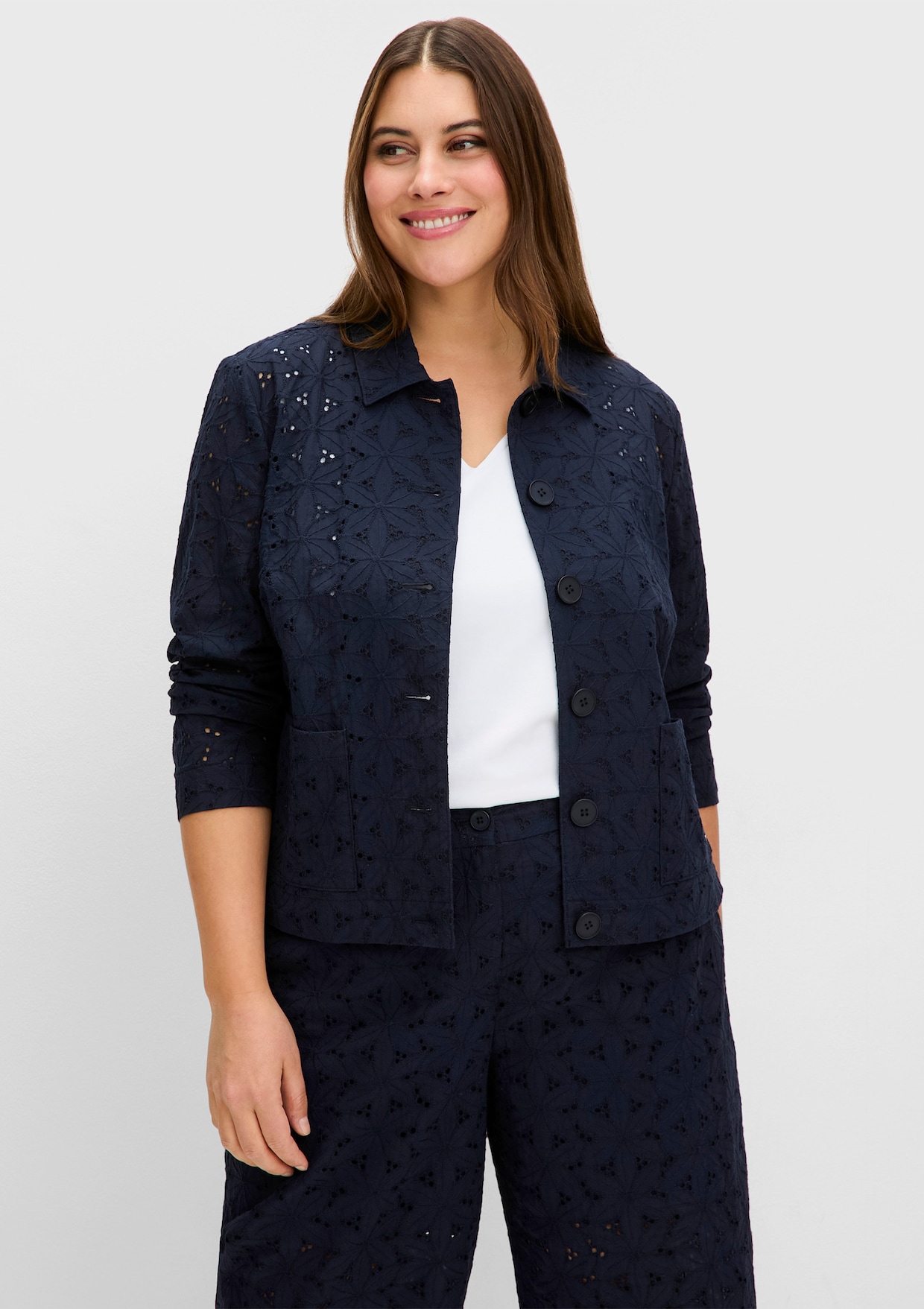 sheego Lange blouse - diepblauw
