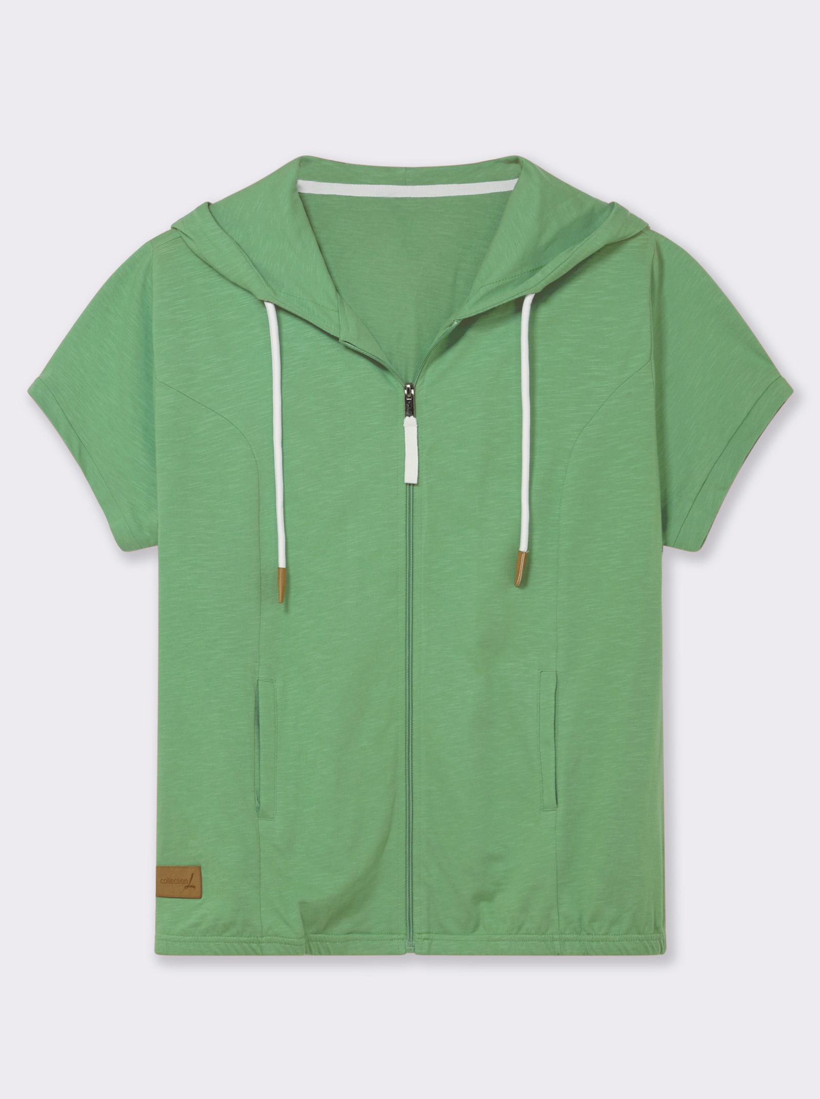 Sweatjacke mit Nahttaschen - apfel