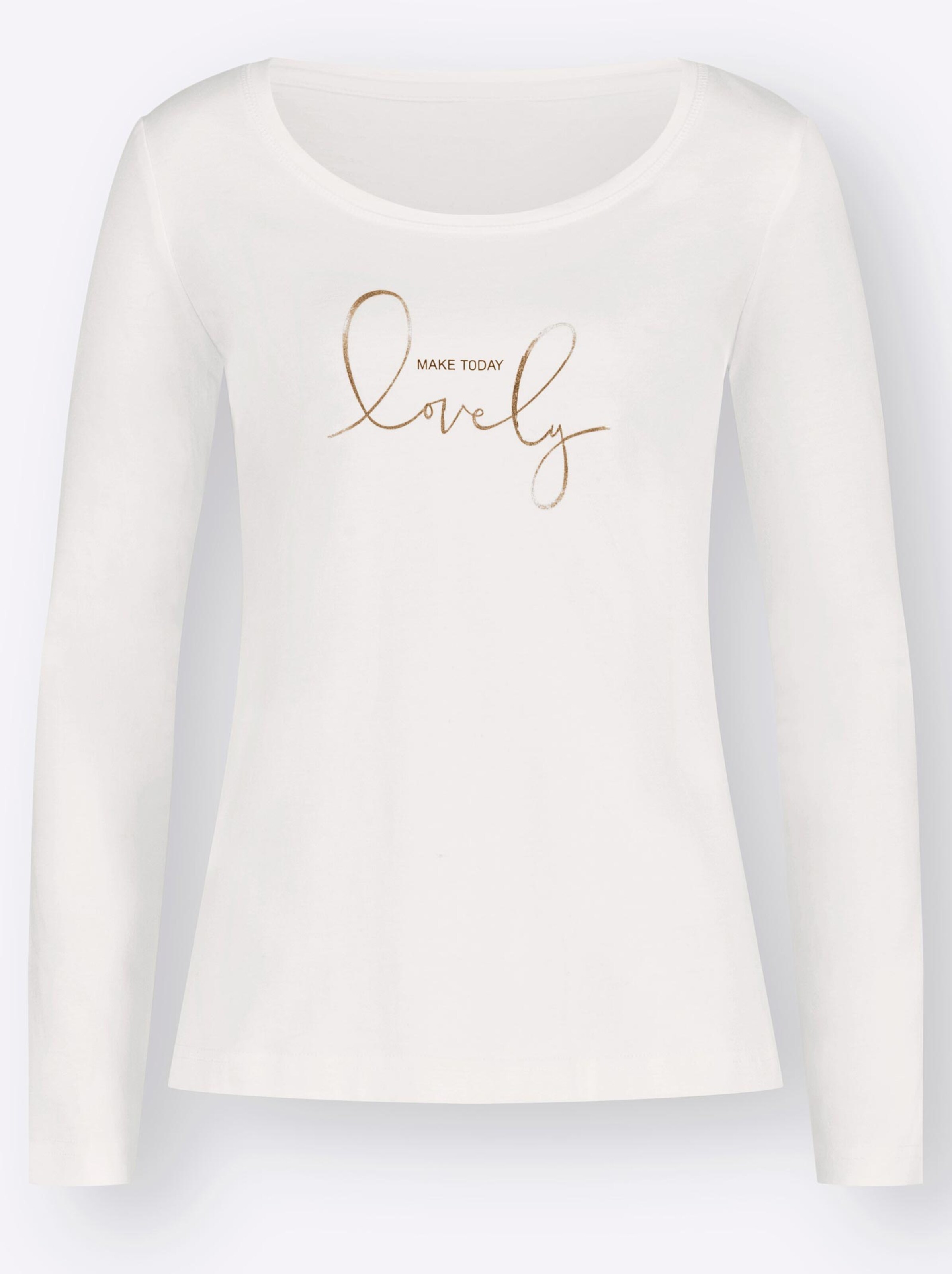 Damenmode Shirts Langarmshirt in ecru Damenmode Shirts Langarmshirt in ecru