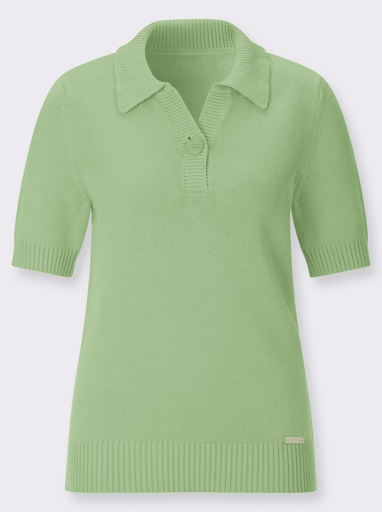 Polopullover mit Rippabschlüssen - reseda